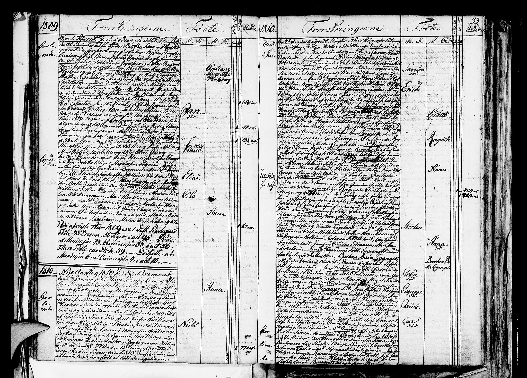 Finnås sokneprestembete, AV/SAB-A-99925/H/Ha/Haa/Haaa/L0004: Parish register (official) no. A 4, 1804-1830, p. 33