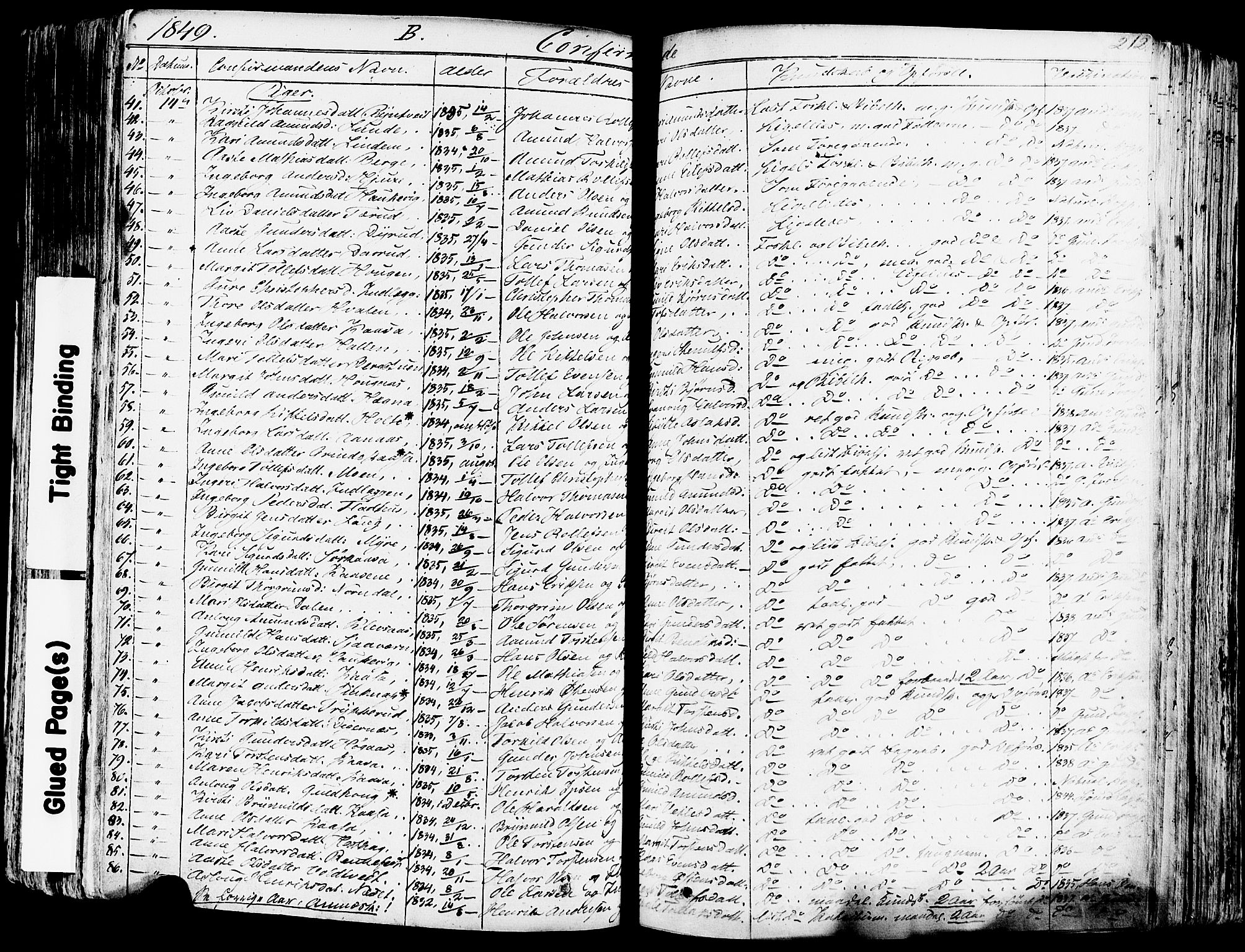 Sauherad kirkebøker, SAKO/A-298/F/Fa/L0006: Parish register (official) no. I 6, 1827-1850, p. 212