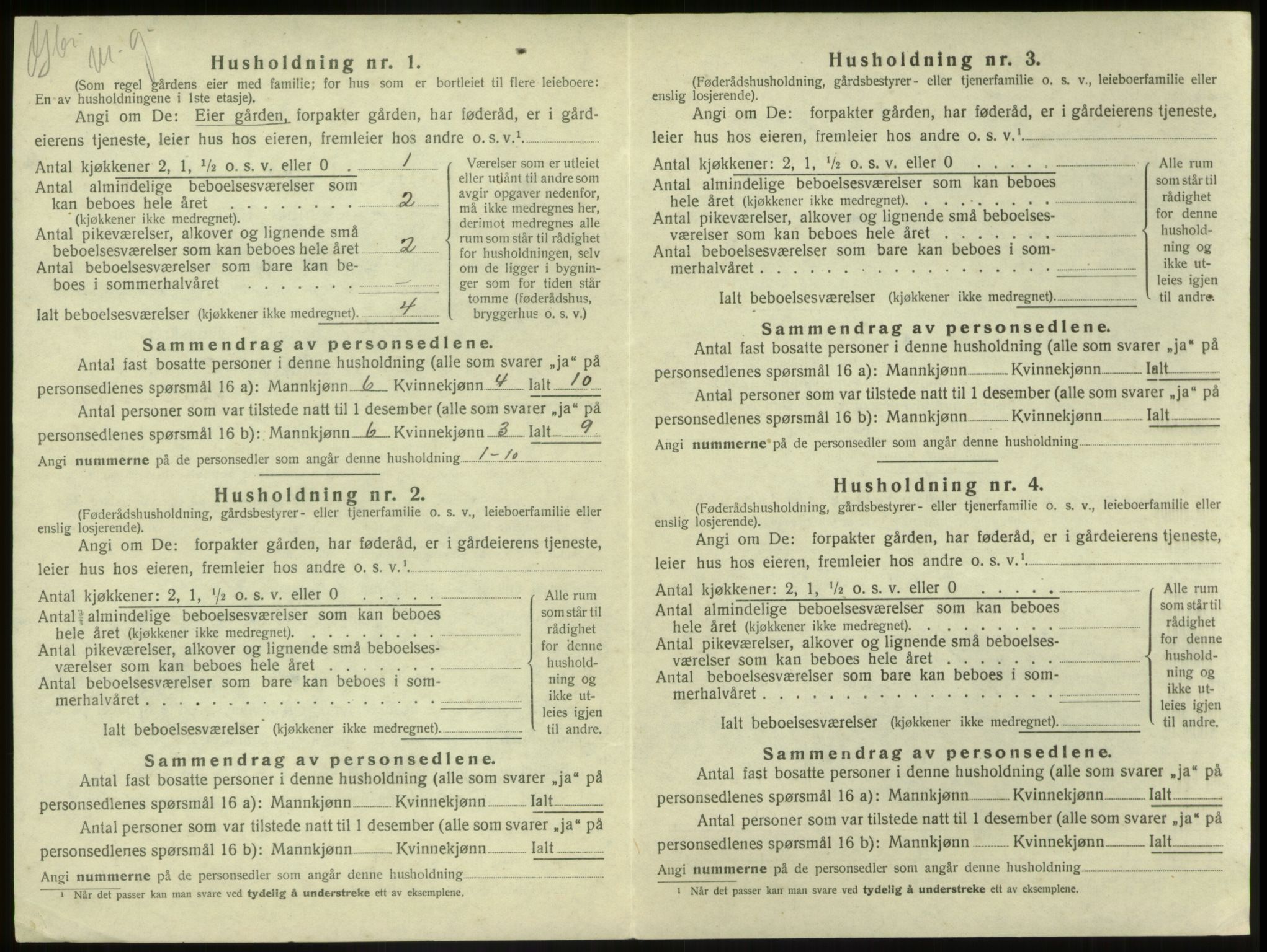 SAB, 1920 census for Førde, 1920, p. 290