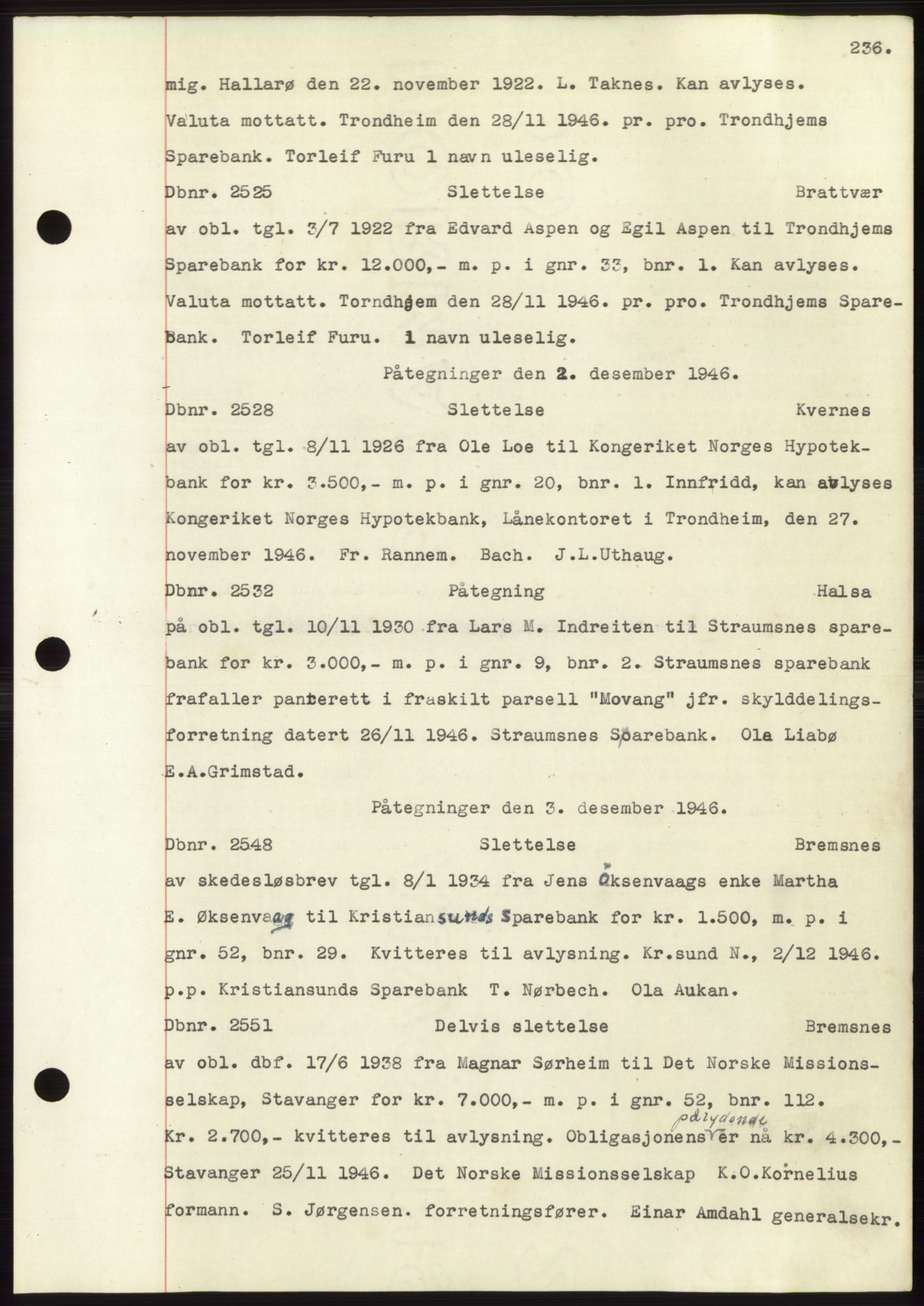 Nordmøre sorenskriveri, SAT/A-4132/1/2/2Ca: Mortgage book no. C82b, 1946-1951, Diary no: : 2525/1946