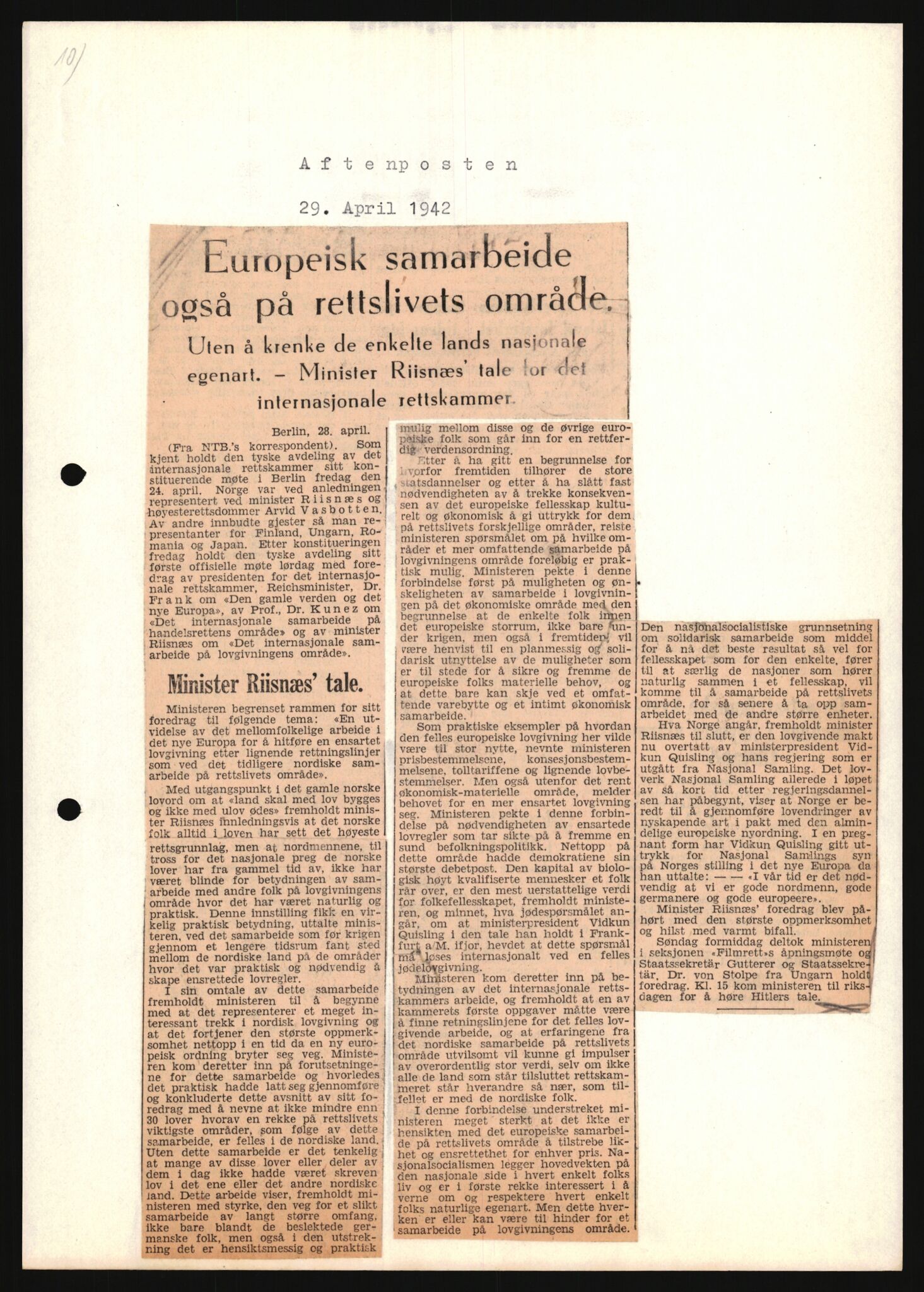 Forsvarets Overkommando. 2 kontor. Arkiv 11.4. Spredte tyske arkivsaker, AV/RA-RAFA-7031/D/Dar/Darb/L0013: Reichskommissariat - Hauptabteilung Vervaltung, 1917-1942, p. 1127