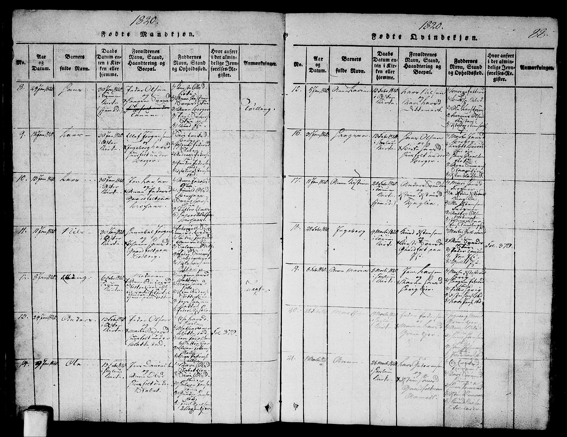 Asker prestekontor Kirkebøker, AV/SAO-A-10256a/G/Ga/L0001: Parish register (copy) no. I 1, 1814-1830, p. 88