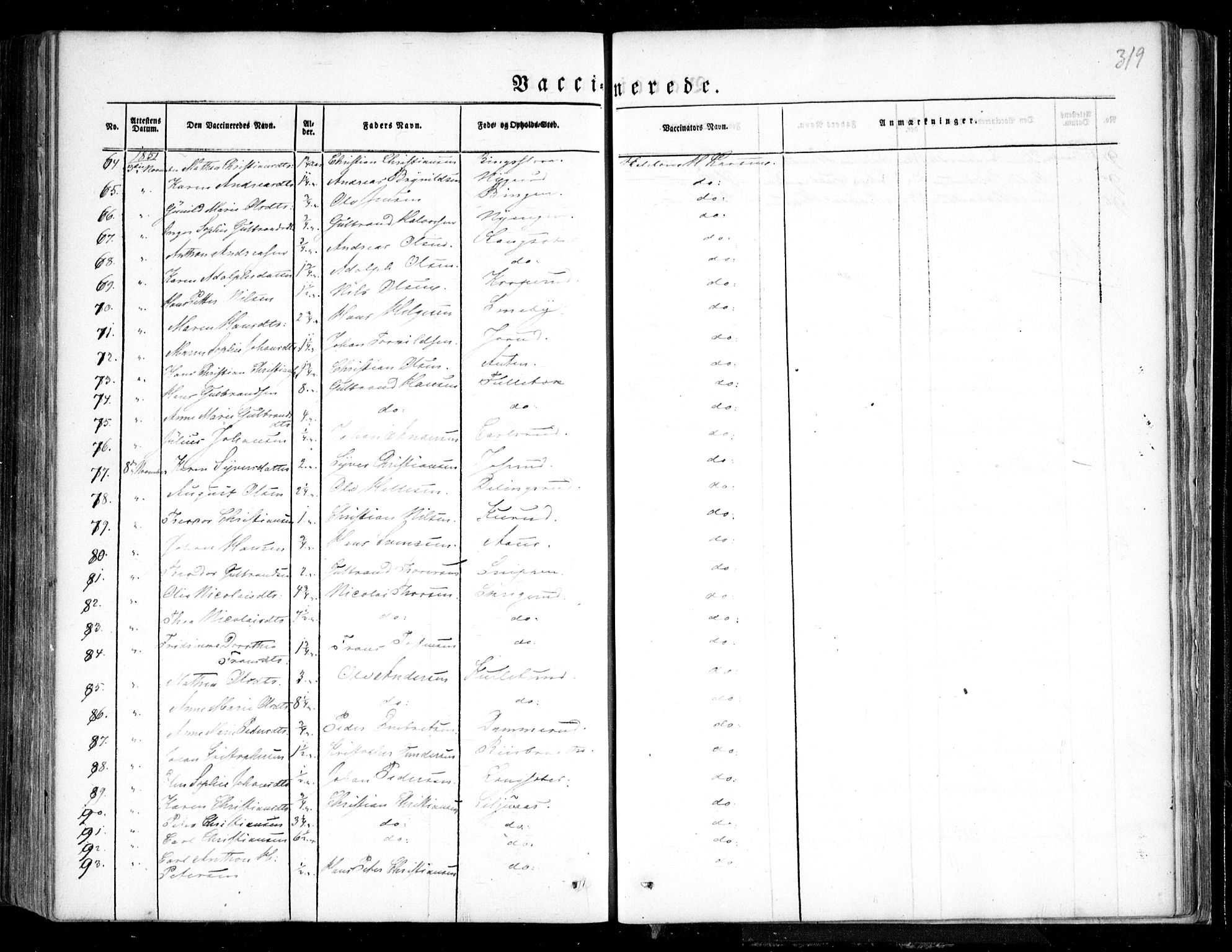 Trøgstad prestekontor Kirkebøker, AV/SAO-A-10925/F/Fa/L0007: Parish register (official) no. I 7, 1845-1854, p. 319