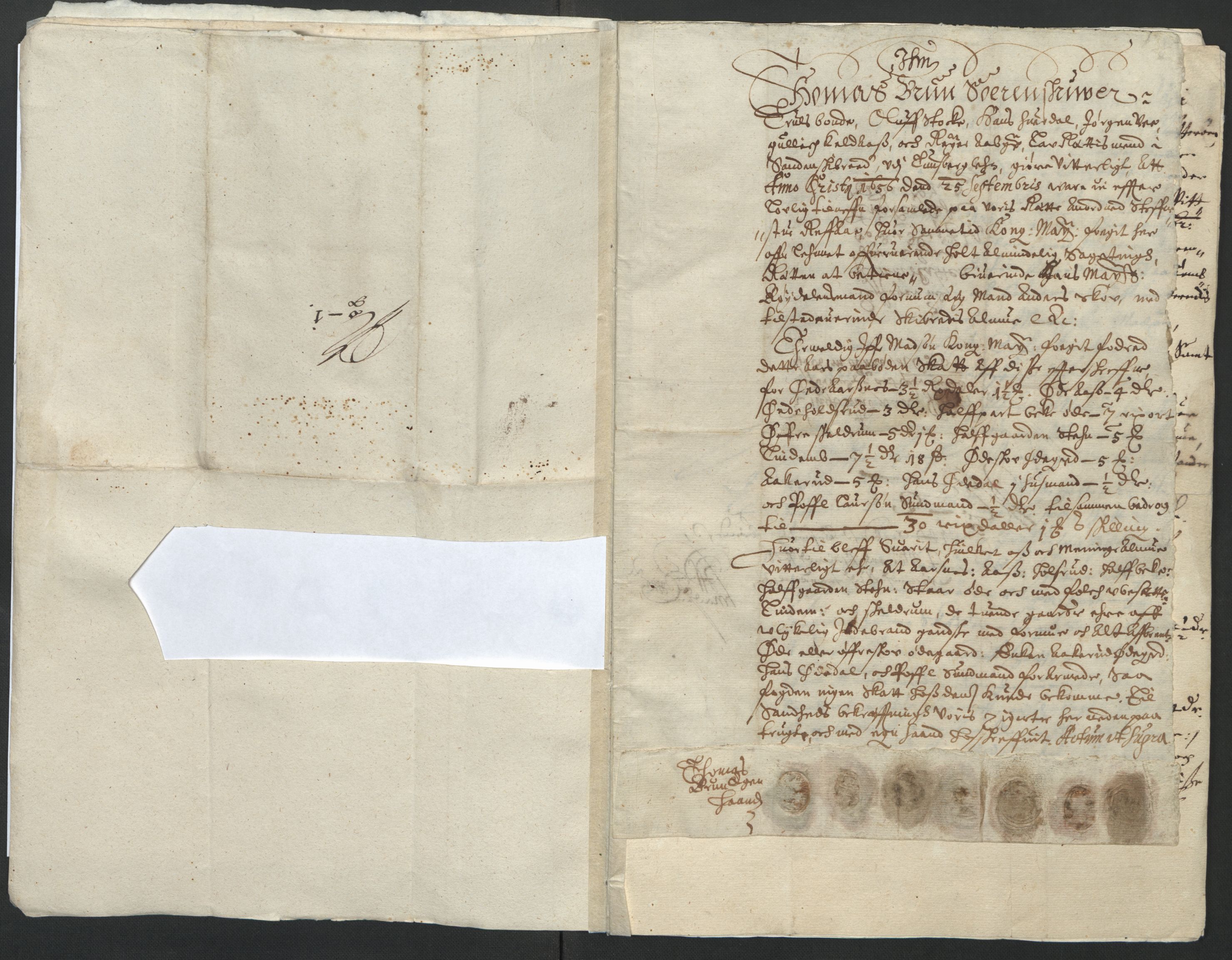 Rentekammeret inntil 1814, Reviderte regnskaper, Lensregnskaper, AV/RA-EA-5023/R/Rb/Rbo/L0033: Tønsberg len, 1655-1658