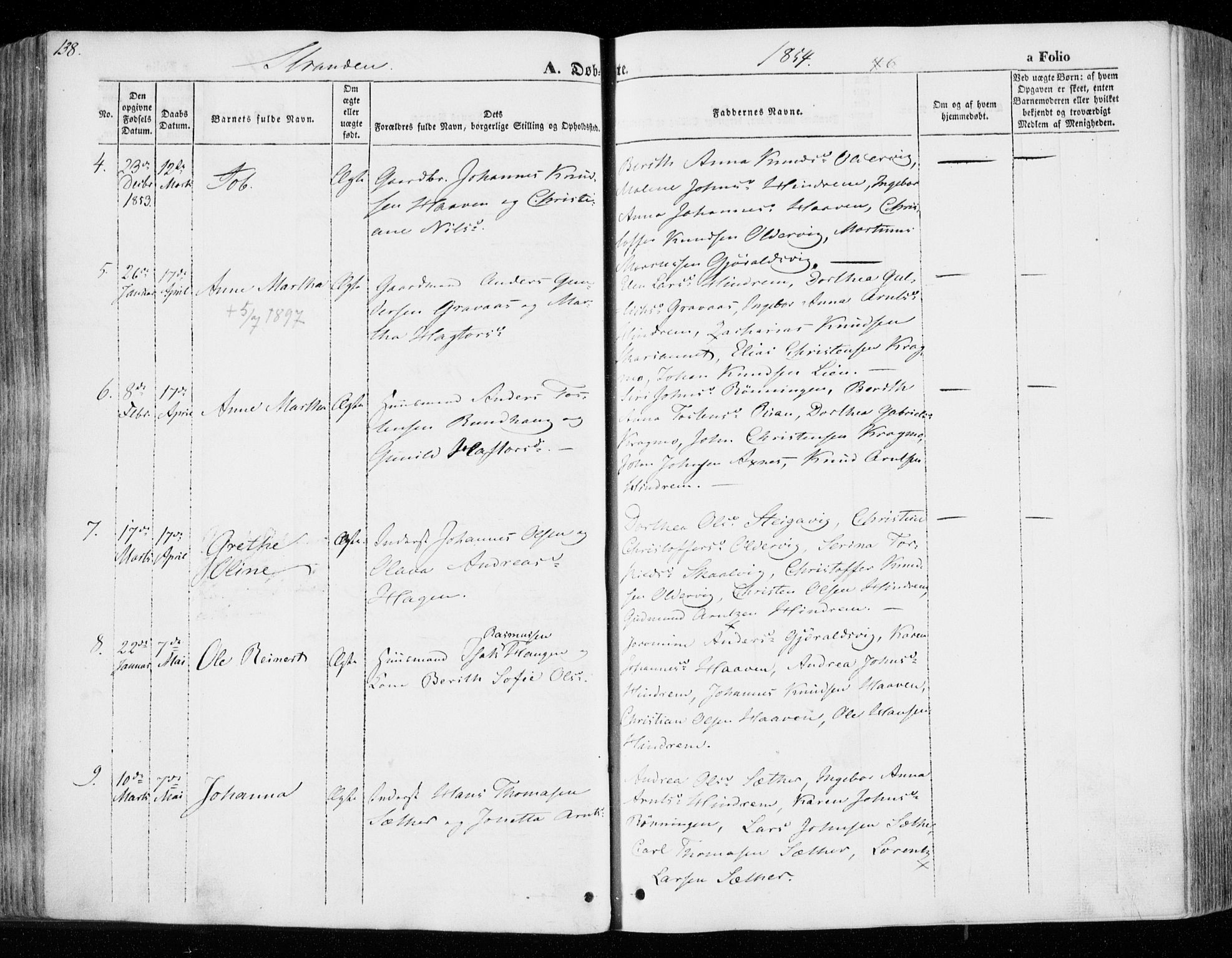 Ministerialprotokoller, klokkerbøker og fødselsregistre - Nord-Trøndelag, SAT/A-1458/701/L0007: Parish register (official) no. 701A07 /2, 1842-1854, p. 138