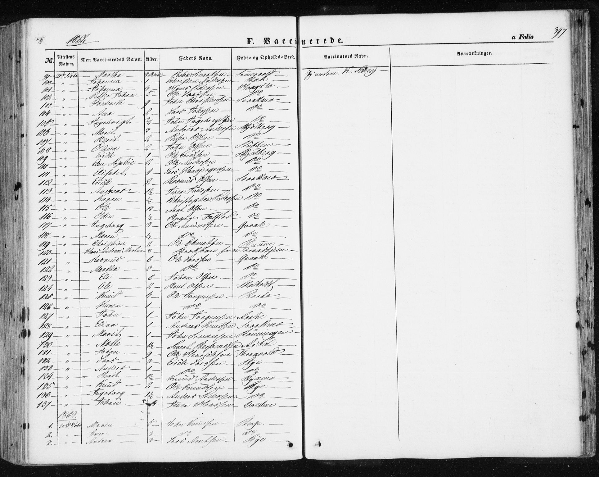 Ministerialprotokoller, klokkerbøker og fødselsregistre - Sør-Trøndelag, SAT/A-1456/668/L0806: Parish register (official) no. 668A06, 1854-1869, p. 397