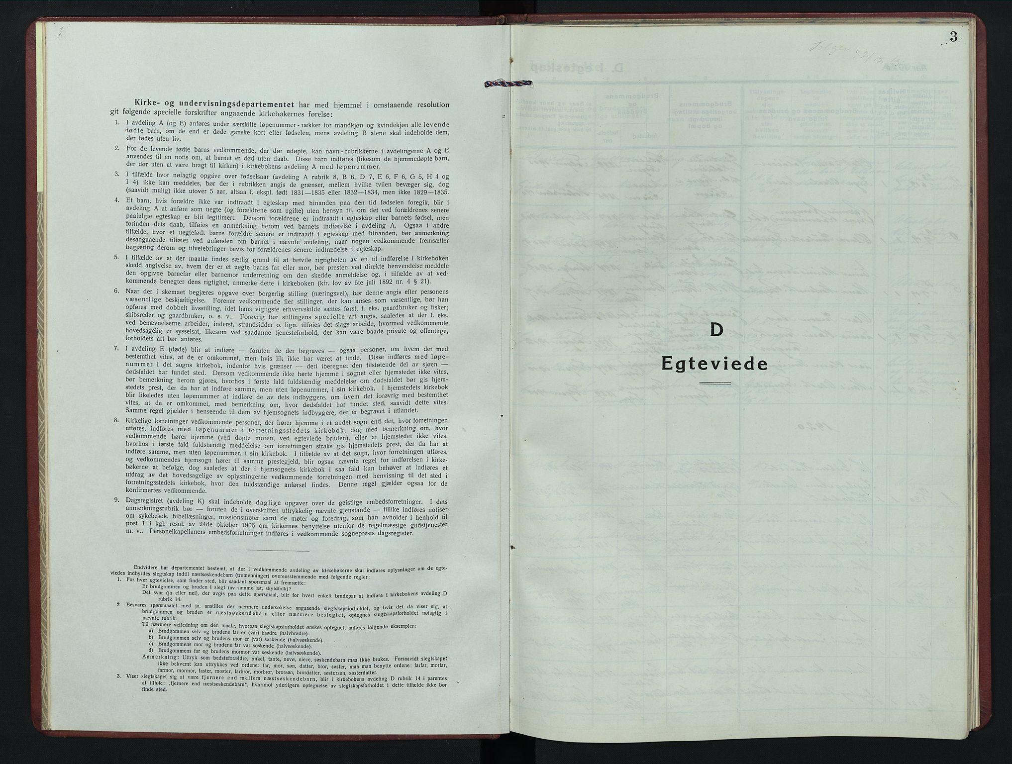 Tolga prestekontor, SAH/PREST-062/L/L0017: Parish register (copy) no. 17, 1919-1950, p. 3