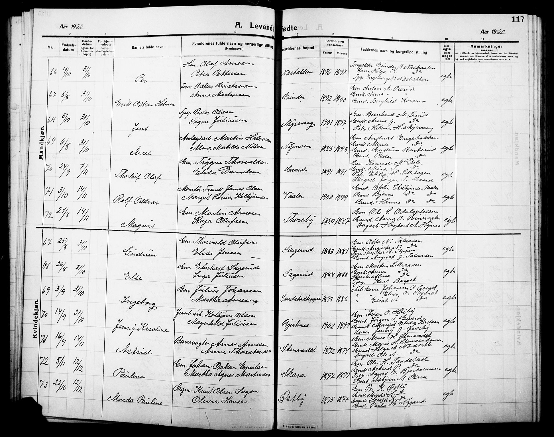 Grue prestekontor, AV/SAH-PREST-036/H/Ha/Hab/L0007: Parish register (copy) no. 7, 1910-1920, p. 117