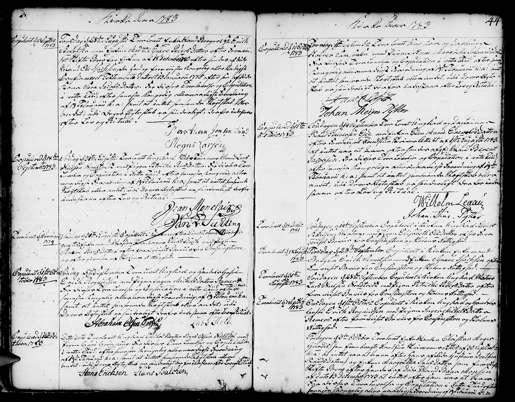 Nykirken Sokneprestembete, AV/SAB-A-77101/H/Haa/L0008: Parish register (official) no. A 8, 1776-1814, p. 44