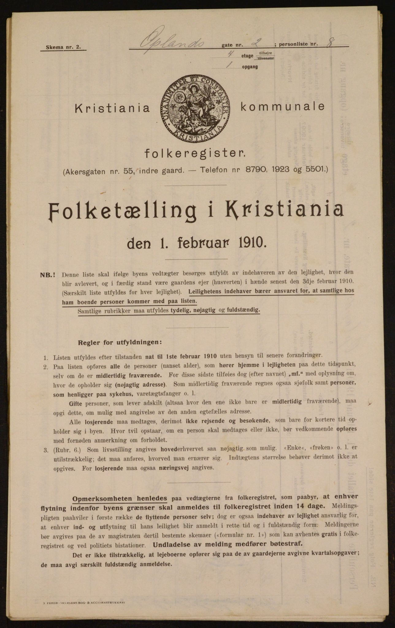 OBA, Municipal Census 1910 for Kristiania, 1910, p. 72973