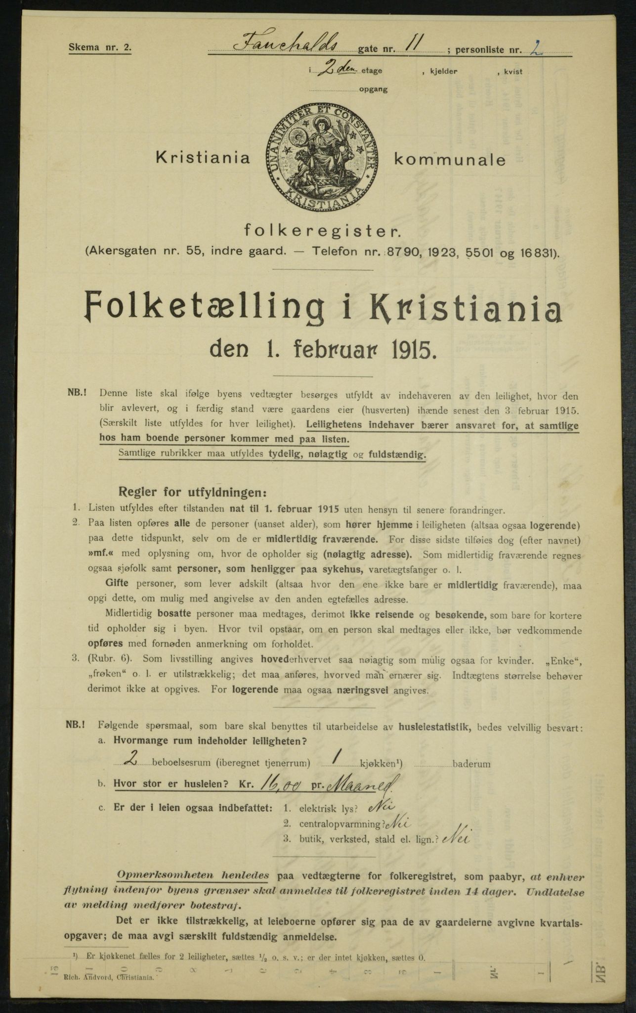 OBA, Municipal Census 1915 for Kristiania, 1915, p. 23513