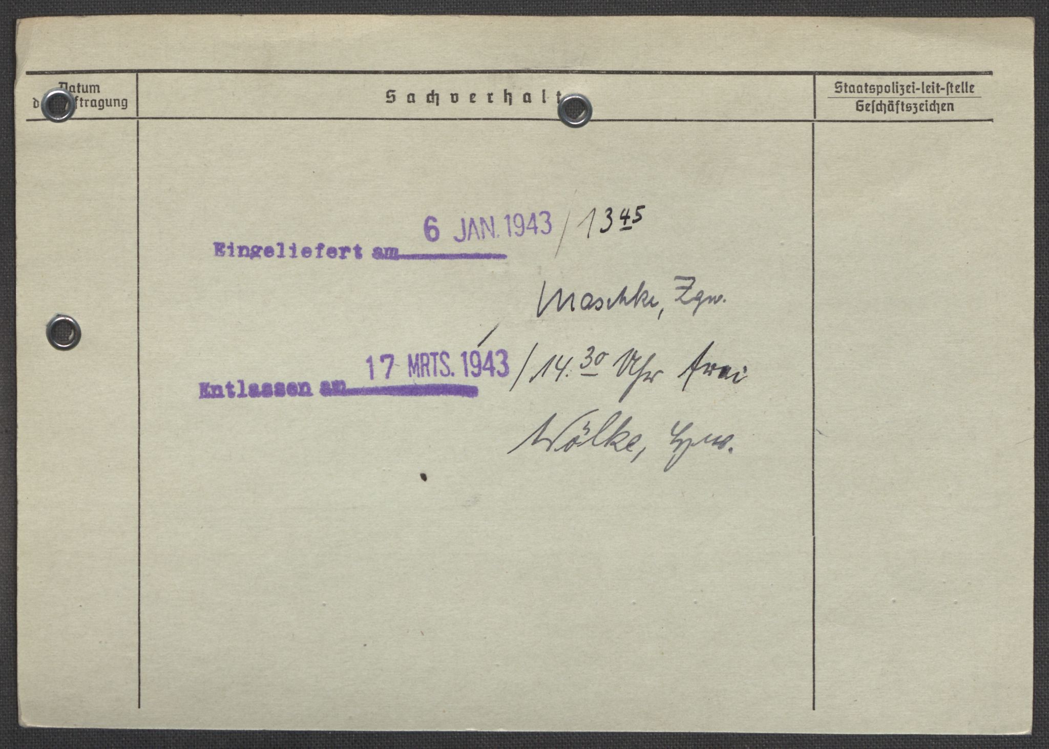 Befehlshaber der Sicherheitspolizei und des SD, AV/RA-RAFA-5969/E/Ea/Eaa/L0009: Register over norske fanger i Møllergata 19: Ru-Sy, 1940-1945, p. 1421