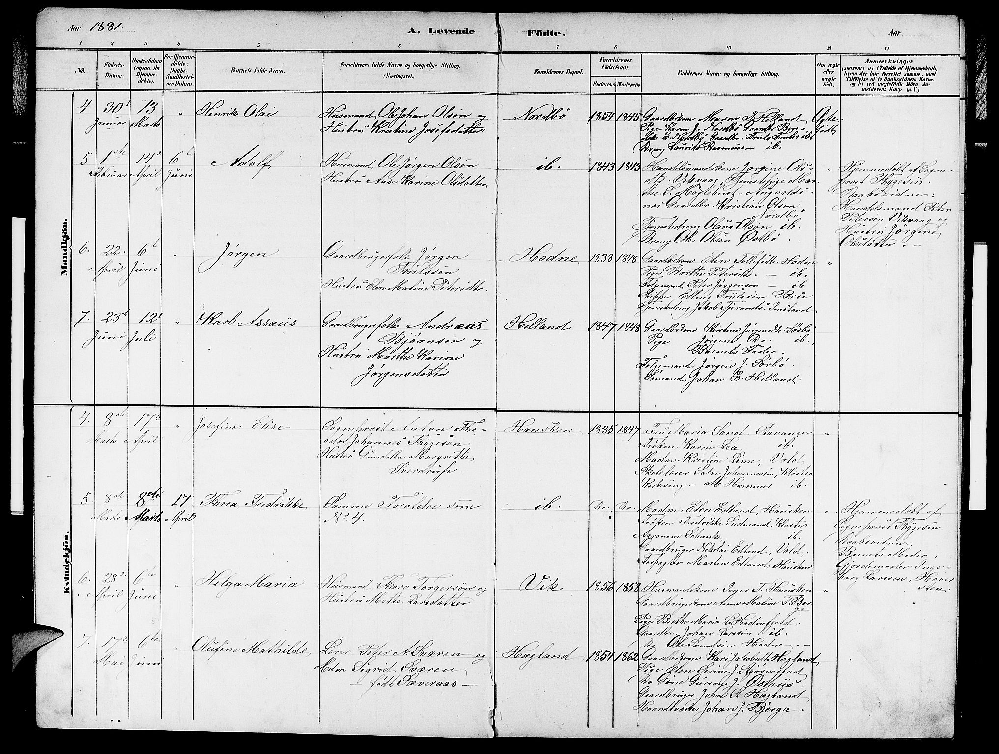 Rennesøy sokneprestkontor, AV/SAST-A -101827/H/Ha/Hab/L0007: Parish register (copy) no. B 7, 1881-1890