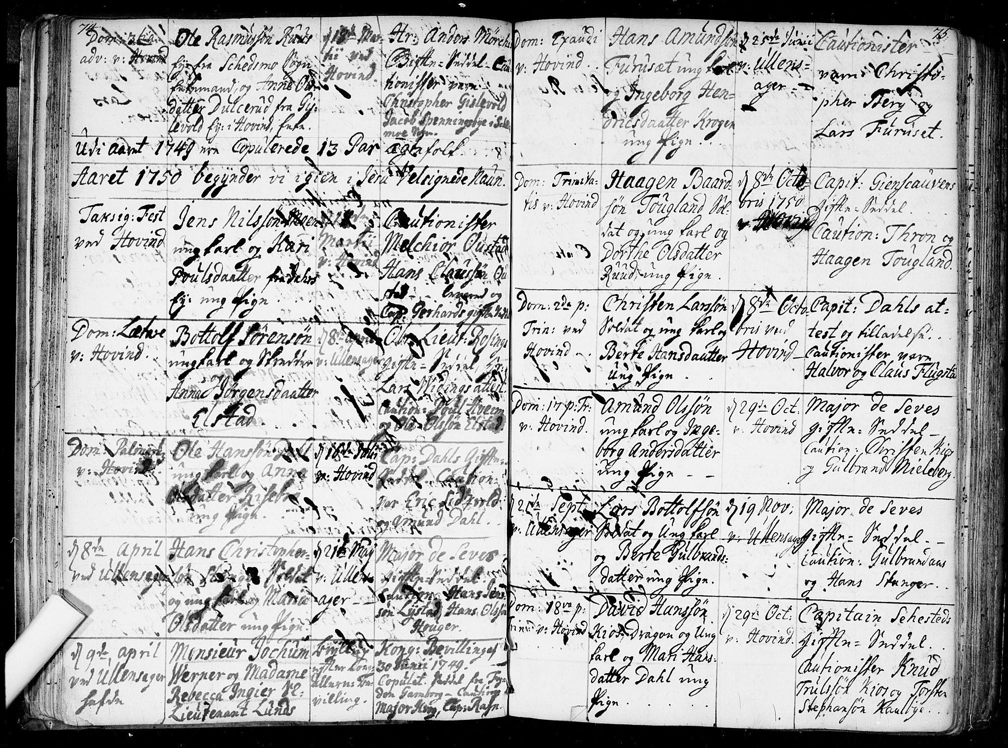 Ullensaker prestekontor Kirkebøker, AV/SAO-A-10236a/F/Fa/L0010: Parish register (official) no. I 10, 1733-1776, p. 74-75