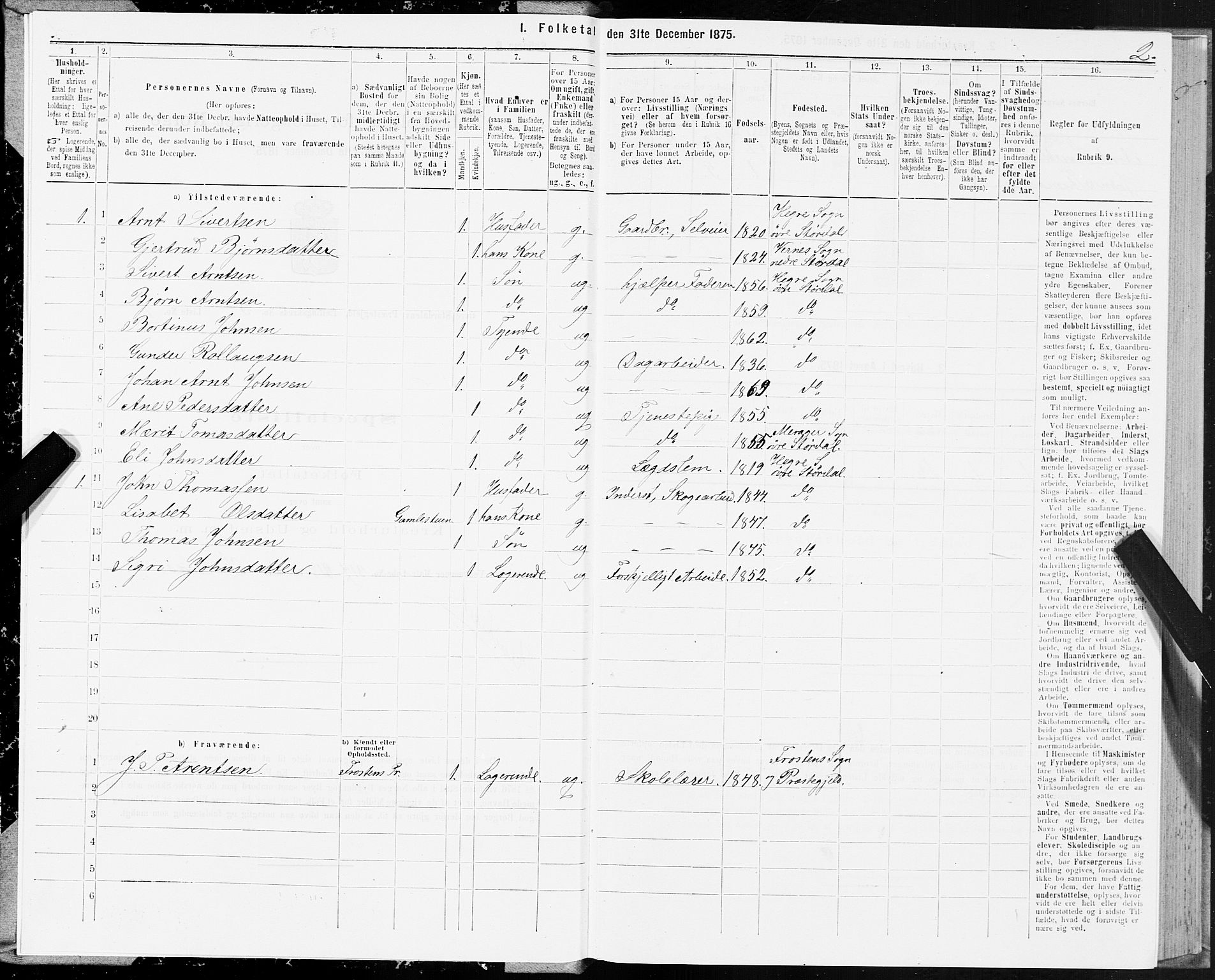 SAT, 1875 census for 1711P Øvre Stjørdal, 1875, p. 2002