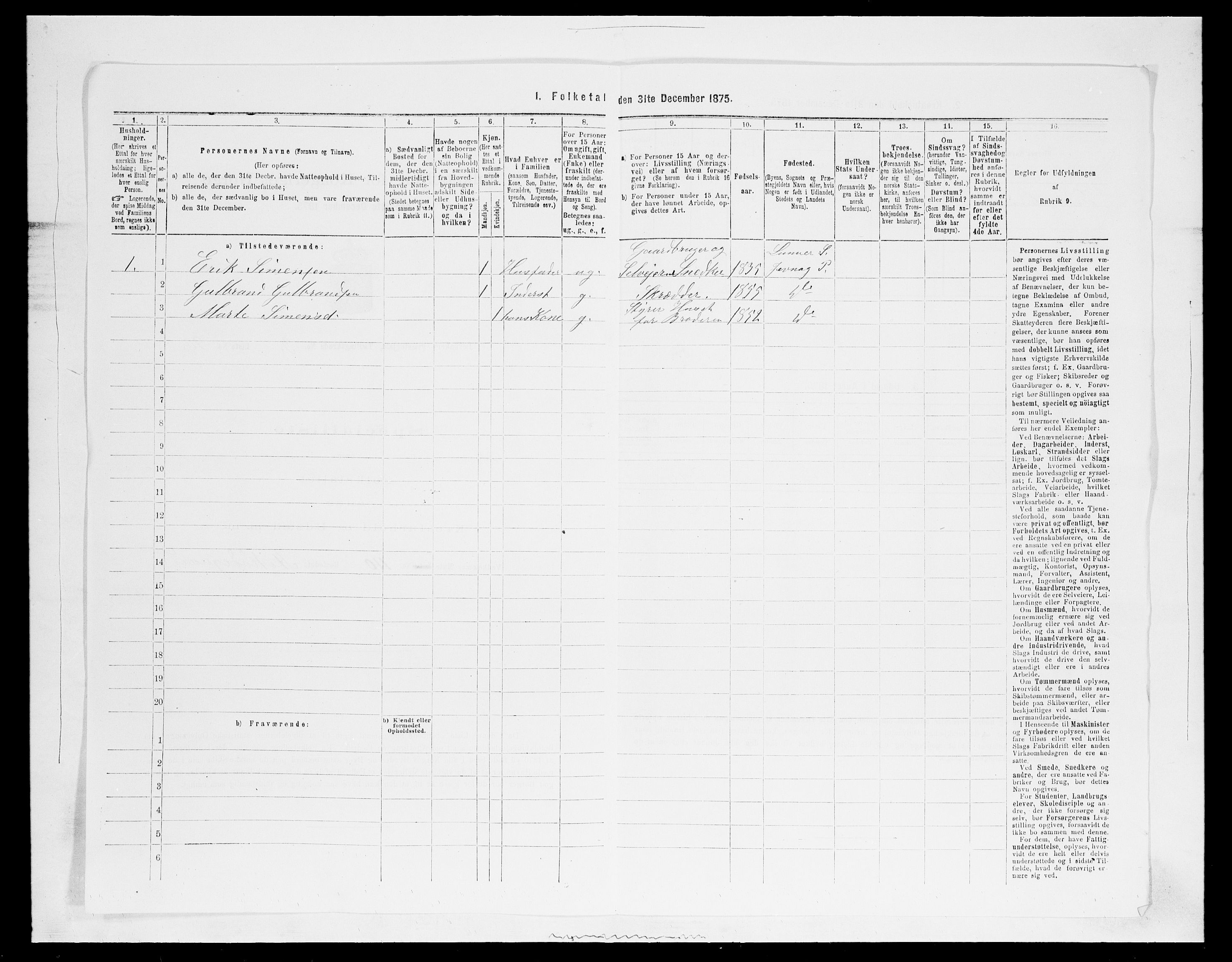 SAH, 1875 census for 0532P Jevnaker, 1875, p. 607