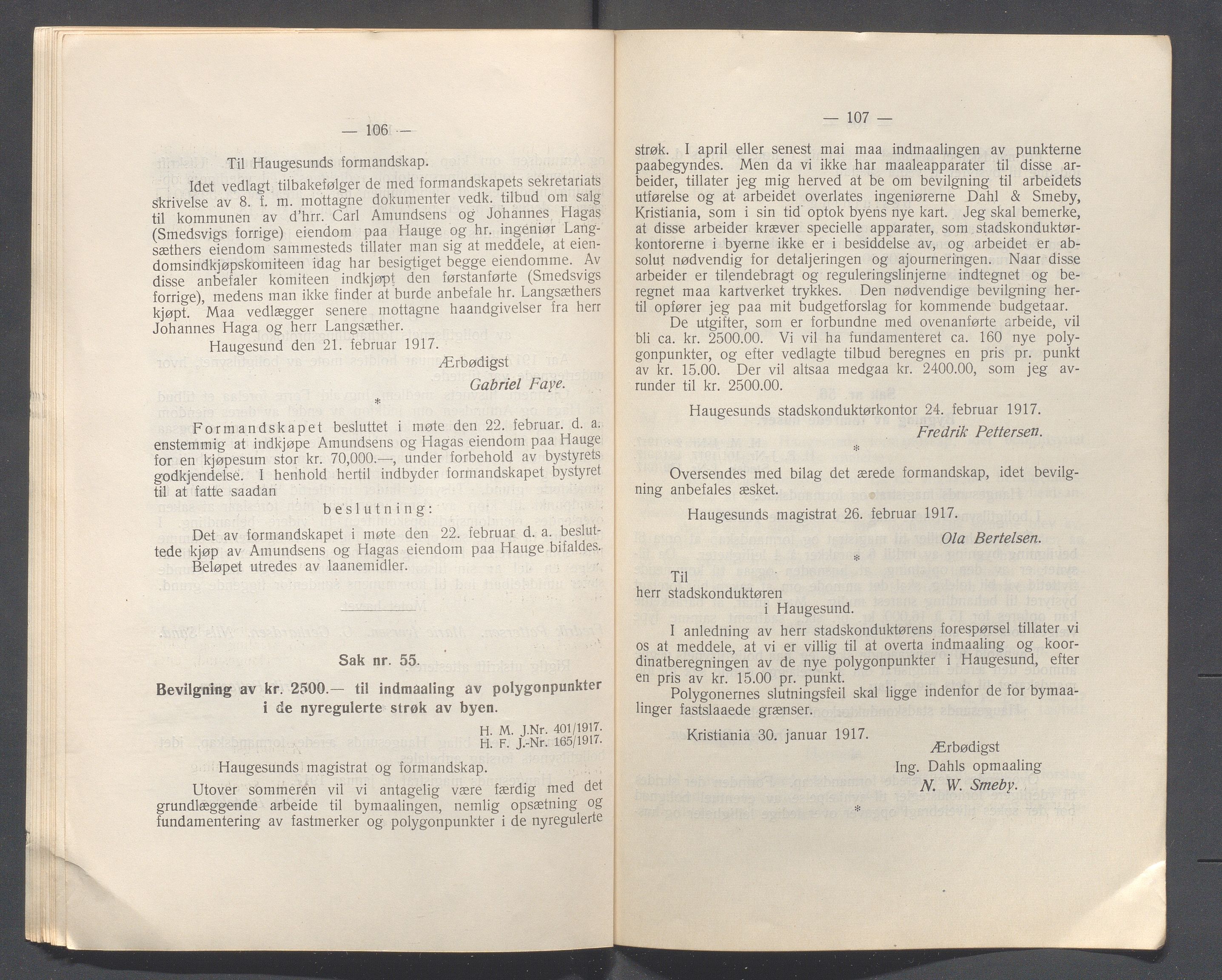 Haugesund kommune - Formannskapet og Bystyret, IKAR/A-740/A/Abb/L0002: Bystyreforhandlinger, 1908-1917, p. 1147