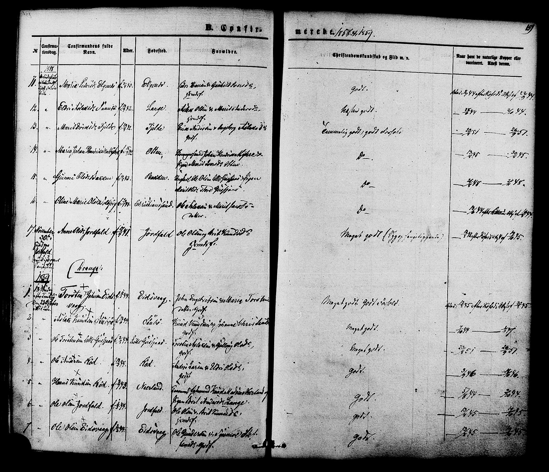 Ministerialprotokoller, klokkerbøker og fødselsregistre - Møre og Romsdal, SAT/A-1454/551/L0625: Parish register (official) no. 551A05, 1846-1879, p. 159
