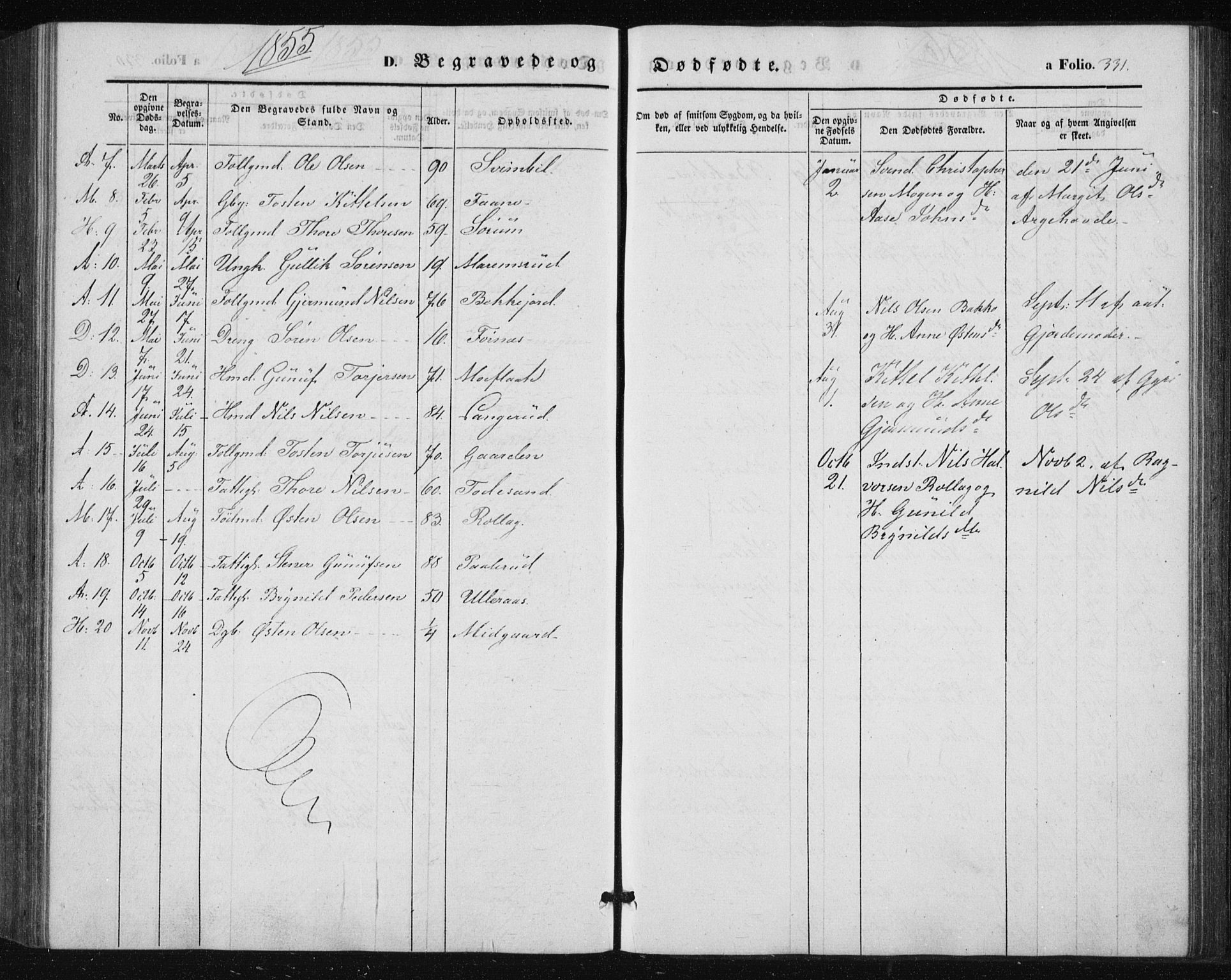 Tinn kirkebøker, AV/SAKO-A-308/F/Fa/L0005: Parish register (official) no. I 5, 1844-1856, p. 331