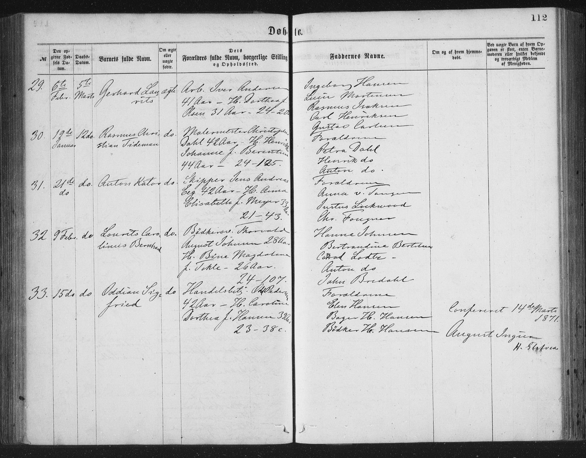 Korskirken sokneprestembete, AV/SAB-A-76101/H/Haa/L0019: Parish register (official) no. B 5, 1866-1871, p. 112