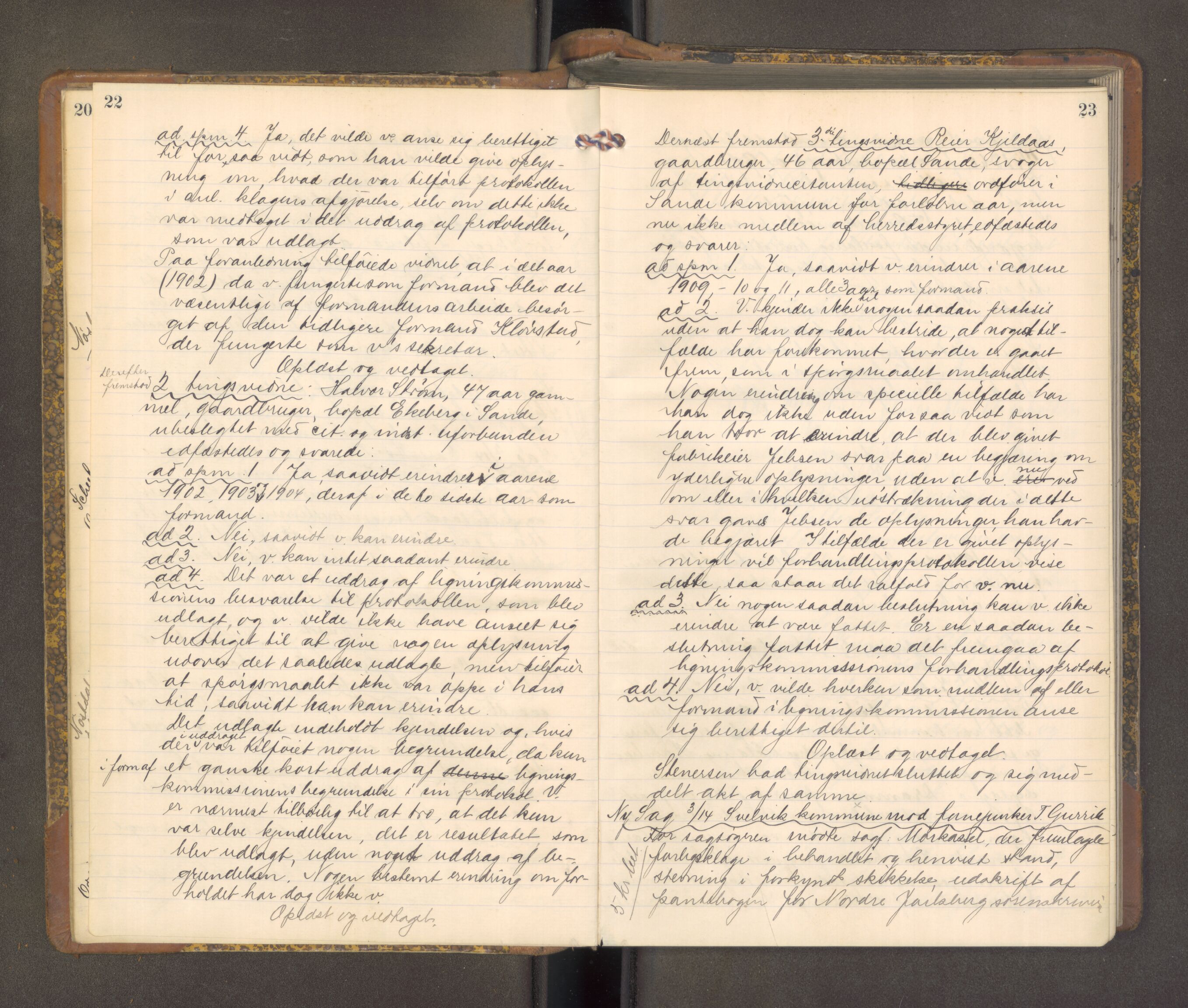 Nordre Jarlsberg sorenskriveri, AV/SAKO-A-80/F/Fa/Faa/L0055: Tingbok, 1913-1917, p. 22-23