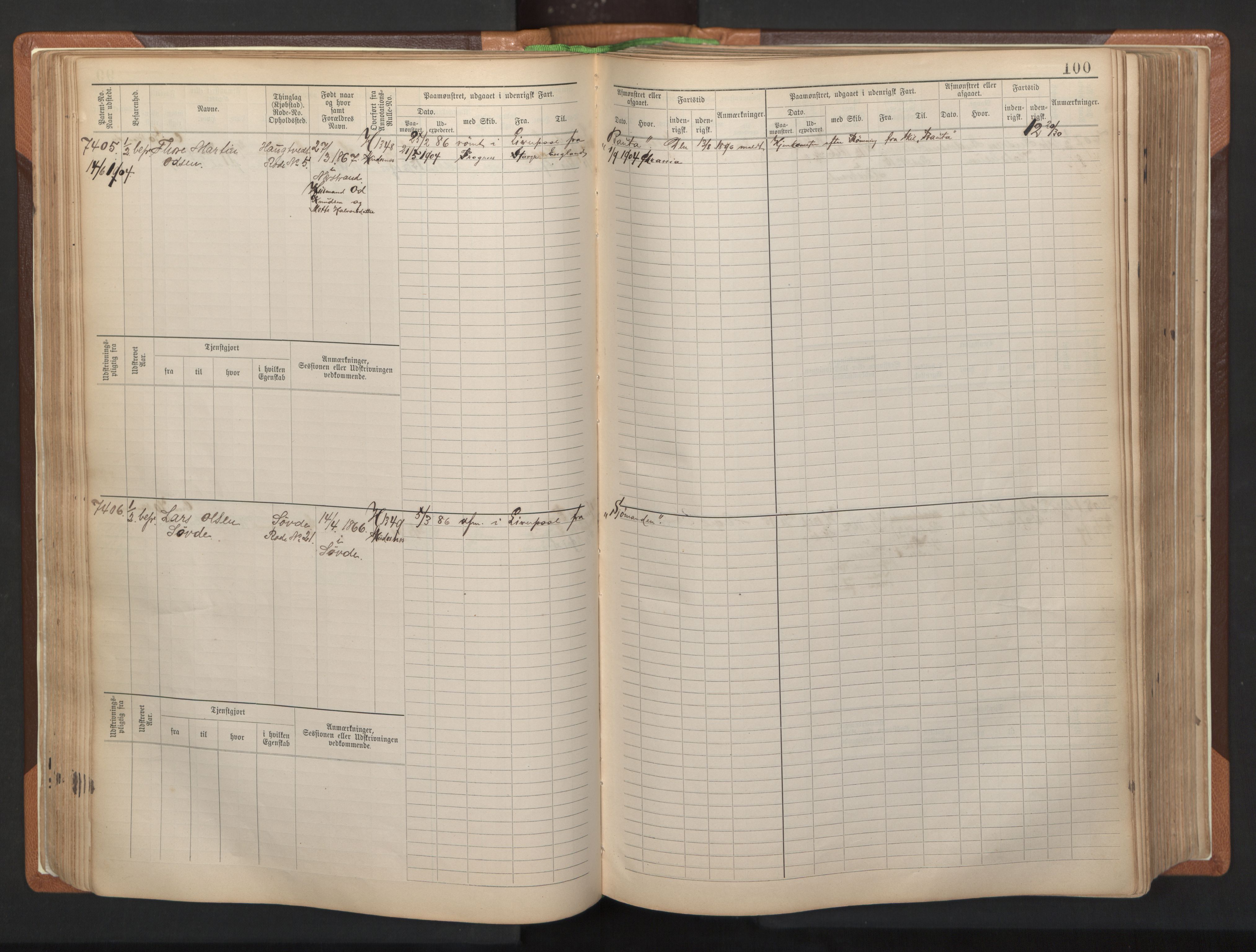 Stavanger sjømannskontor, AV/SAST-A-102006/F/Fb/Fbb/L0012: Sjøfartshovedrulle, patentnr. 7207-8158, 1894-1904, p. 103