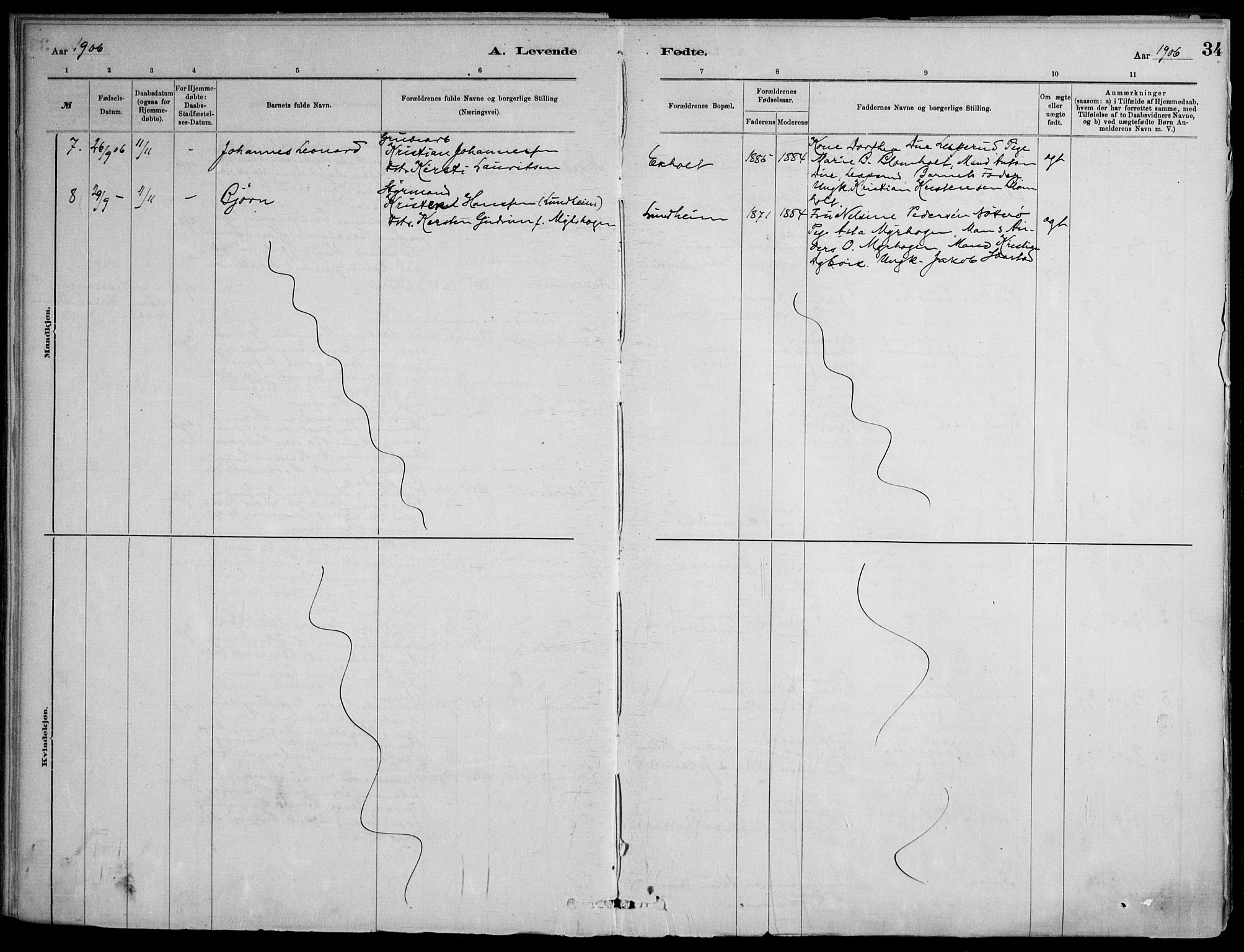 Skoger kirkebøker, AV/SAKO-A-59/F/Fb/L0001: Parish register (official) no. II 1, 1885-1913, p. 34