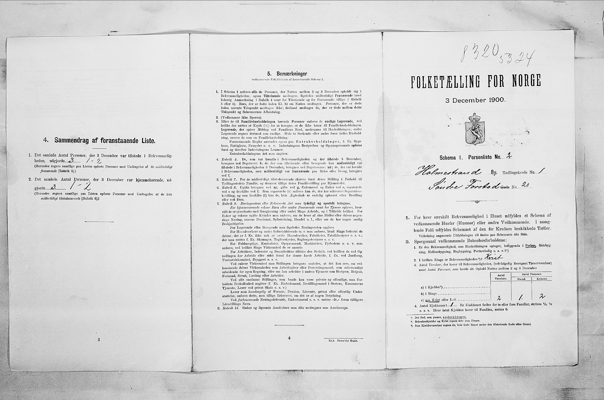 RA, 1900 census for Holmestrand, 1900, p. 28