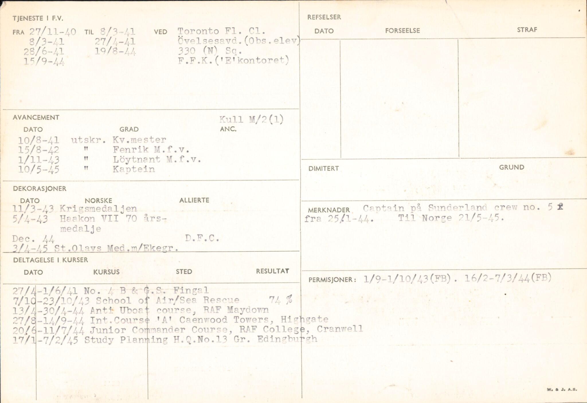 Forsvaret, Forsvarets overkommando/Luftforsvarsstaben, RA/RAFA-4079/P/Pa/L0024: Personellpapirer, 1910, p. 134