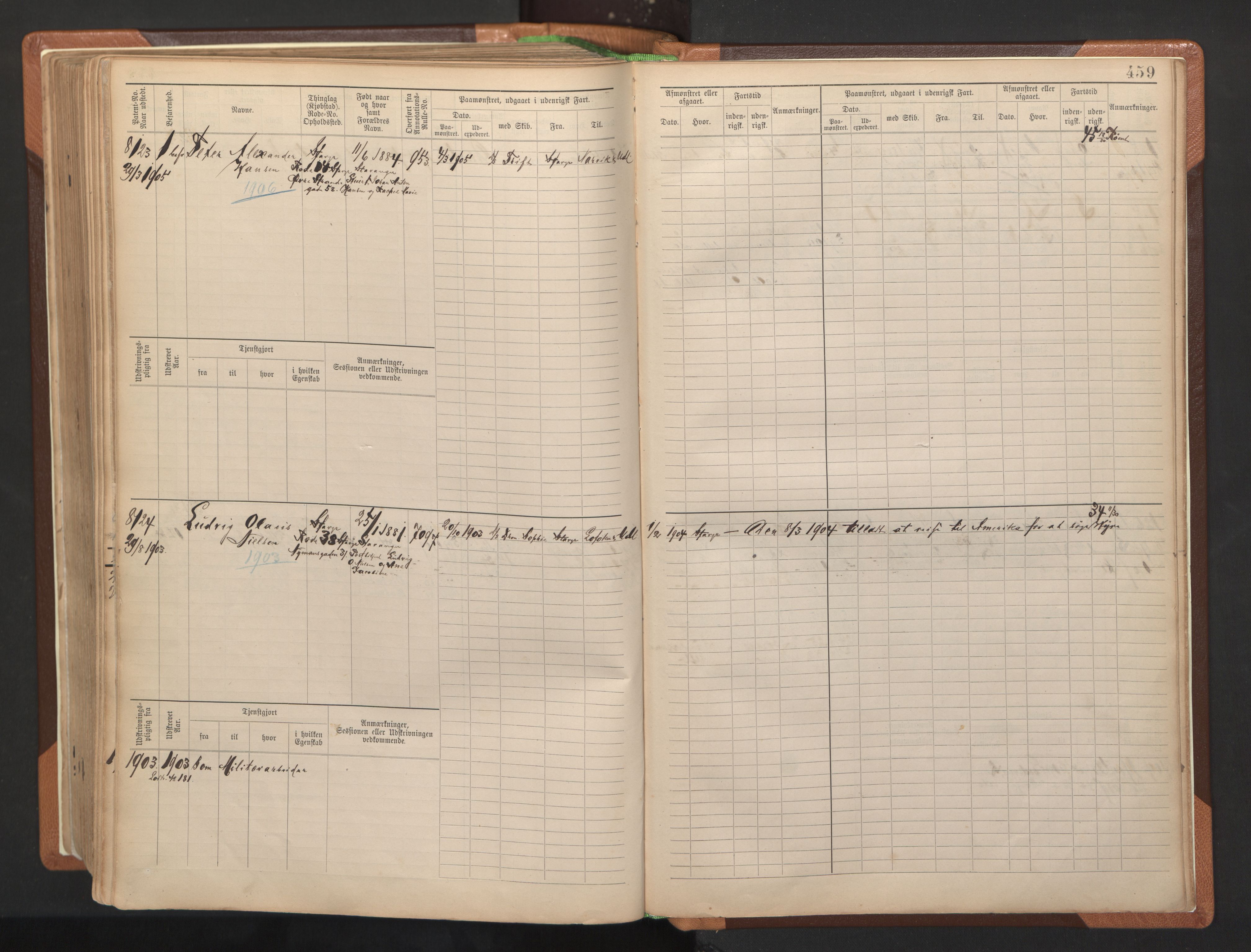 Stavanger sjømannskontor, AV/SAST-A-102006/F/Fb/Fbb/L0012: Sjøfartshovedrulle, patentnr. 7207-8158, 1894-1904, p. 463