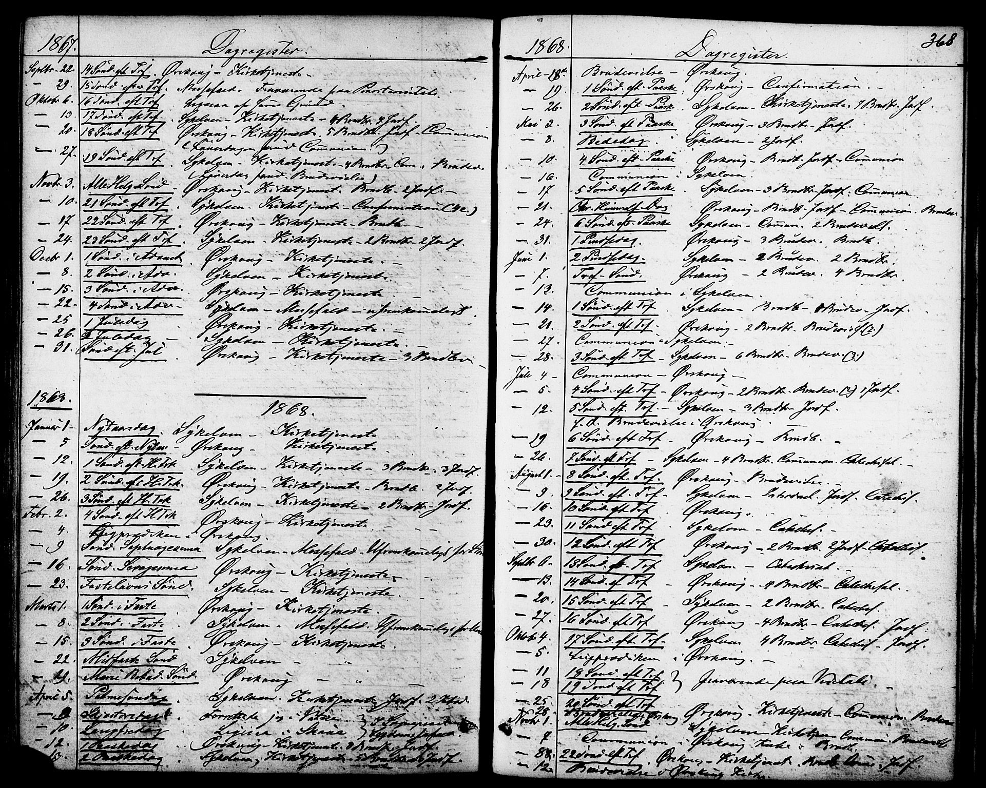 Ministerialprotokoller, klokkerbøker og fødselsregistre - Møre og Romsdal, SAT/A-1454/522/L0314: Parish register (official) no. 522A09, 1863-1877, p. 368