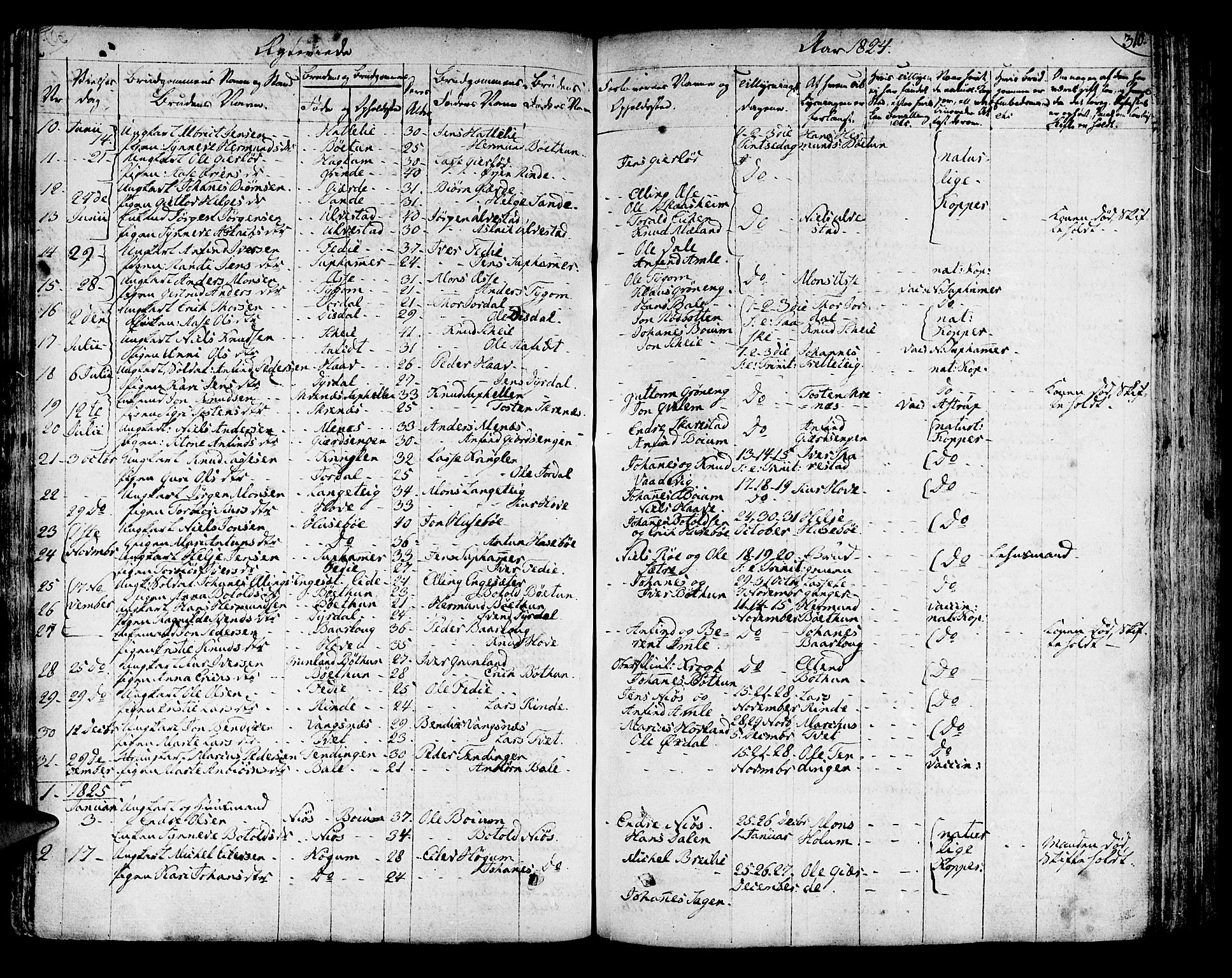 Leikanger sokneprestembete, AV/SAB-A-81001/H/Haa/Haaa/L0006: Parish register (official) no. A 6, 1810-1838, p. 310