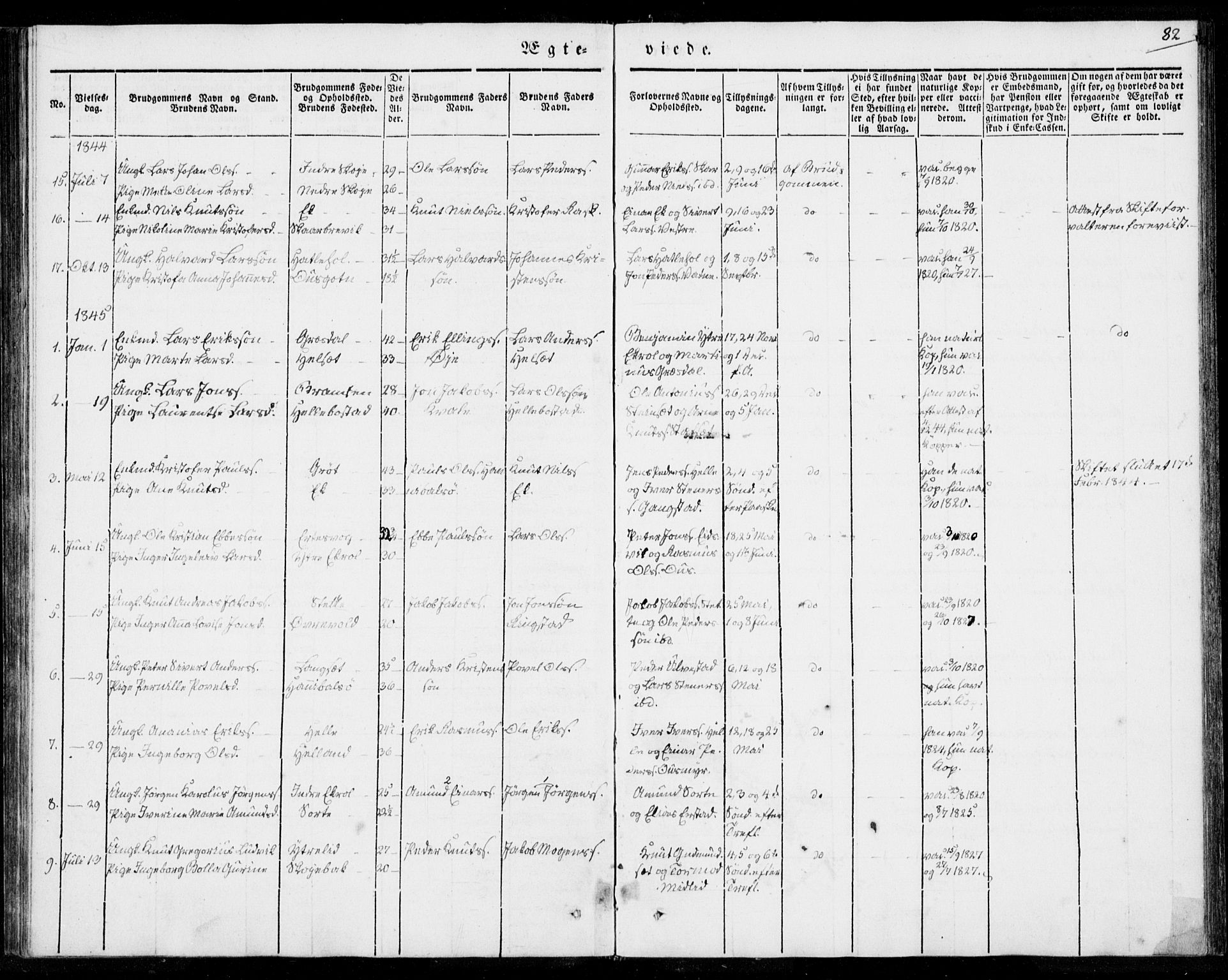 Ministerialprotokoller, klokkerbøker og fødselsregistre - Møre og Romsdal, SAT/A-1454/524/L0352: Parish register (official) no. 524A04, 1838-1847, p. 82