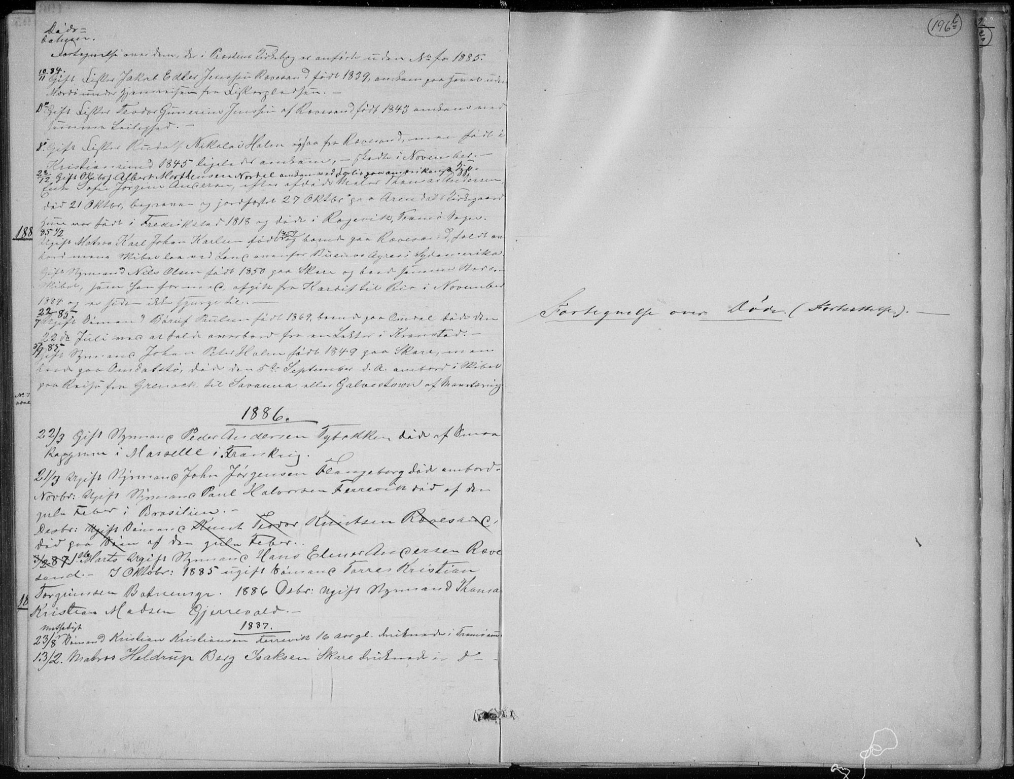 Tromøy sokneprestkontor, SAK/1111-0041/F/Fb/L0005: Parish register (copy) no. B 5, 1877-1891, p. 196