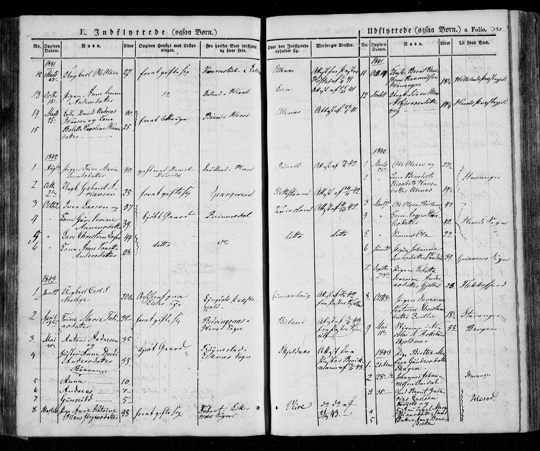 Lista sokneprestkontor, AV/SAK-1111-0027/F/Fa/L0009: Parish register (official) no. A 9, 1835-1846, p. 381