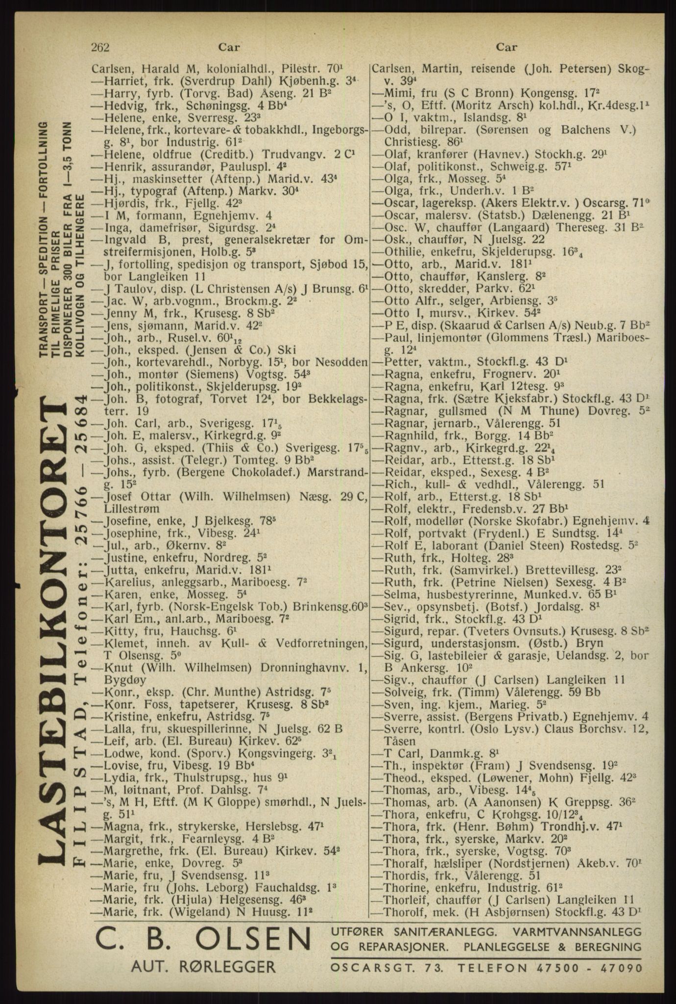 Kristiania/Oslo adressebok, PUBL/-, 1933, p. 262
