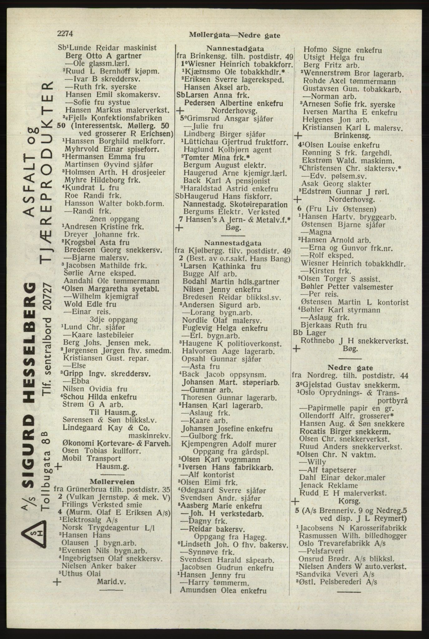 Kristiania/Oslo adressebok, PUBL/-, 1940, p. 2222