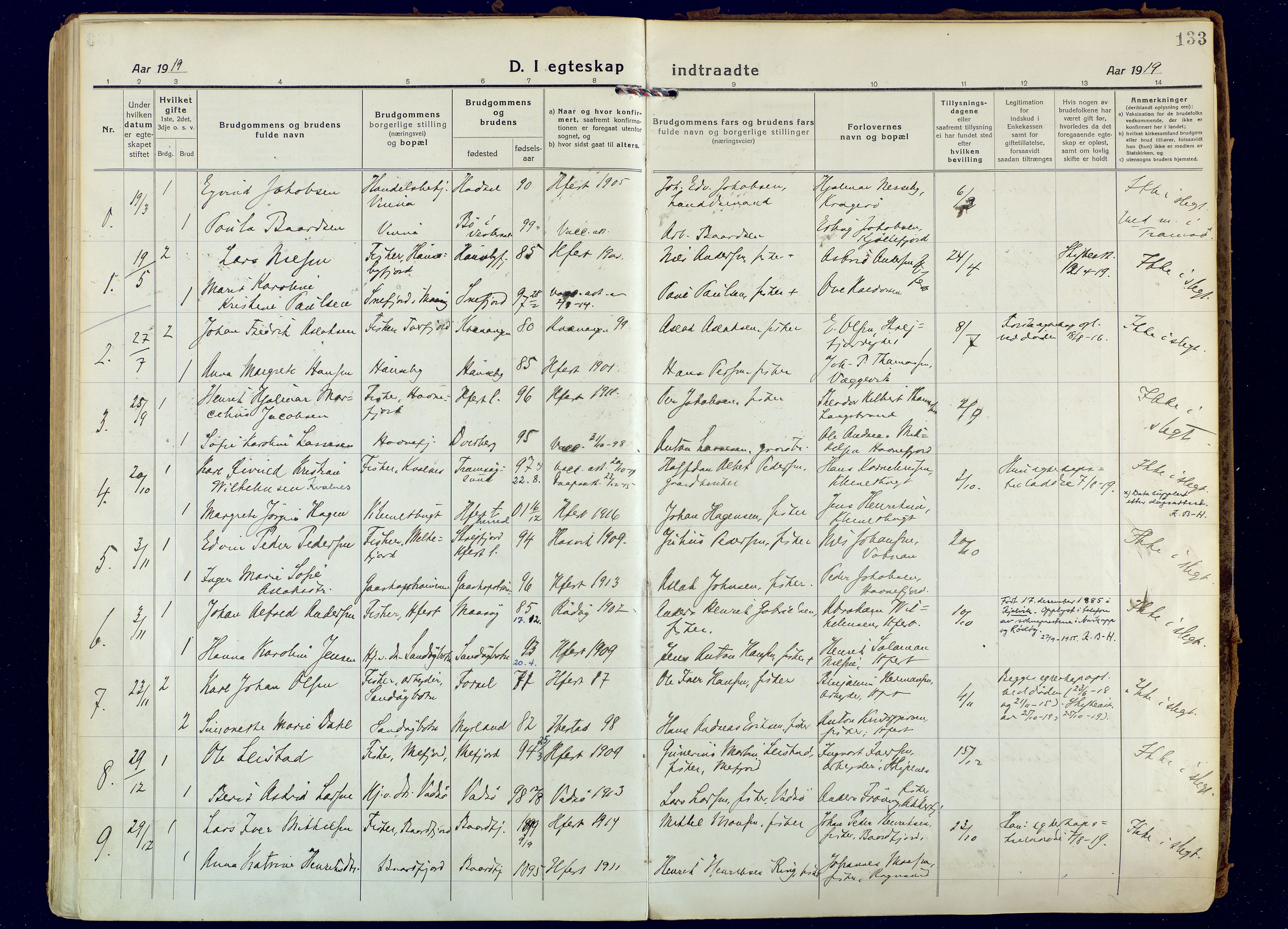 Hammerfest sokneprestkontor, SATØ/S-1347: Parish register (official) no. 18, 1918-1933, p. 133