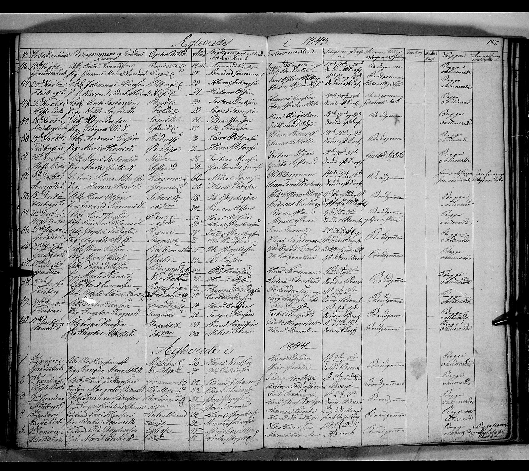 Land prestekontor, AV/SAH-PREST-120/H/Ha/Hab/L0002: Parish register (copy) no. 2, 1833-1849, p. 187