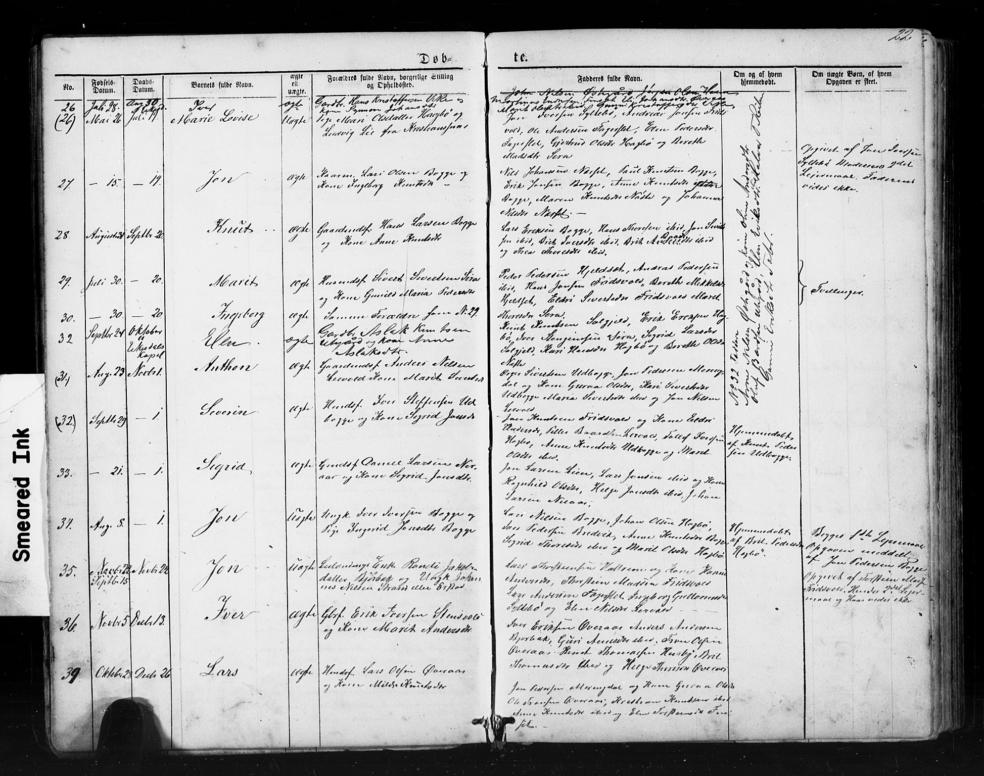 Ministerialprotokoller, klokkerbøker og fødselsregistre - Møre og Romsdal, SAT/A-1454/552/L0638: Parish register (copy) no. 552C01, 1867-1902, p. 22