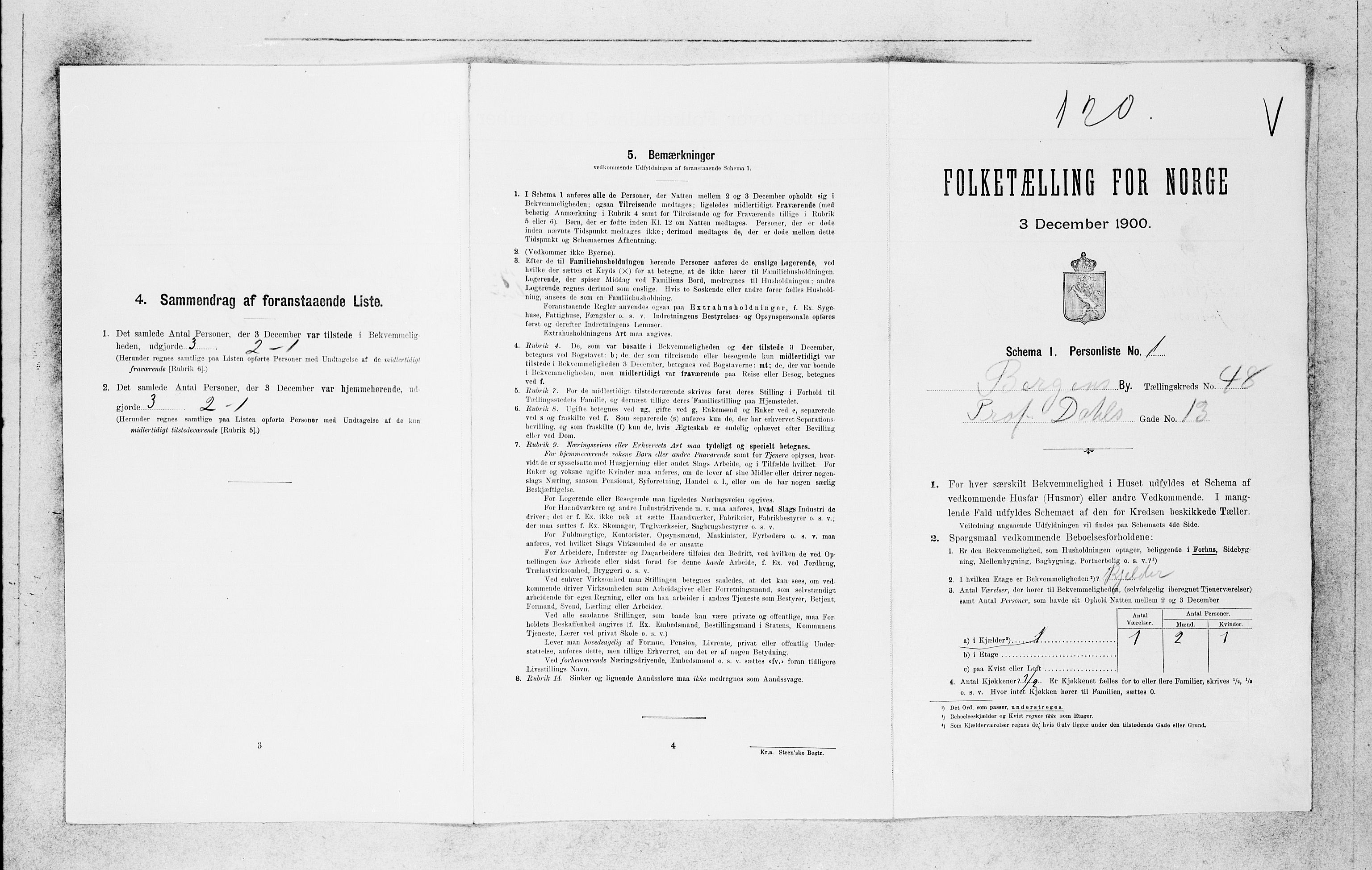 SAB, 1900 census for Bergen, 1900, p. 9219