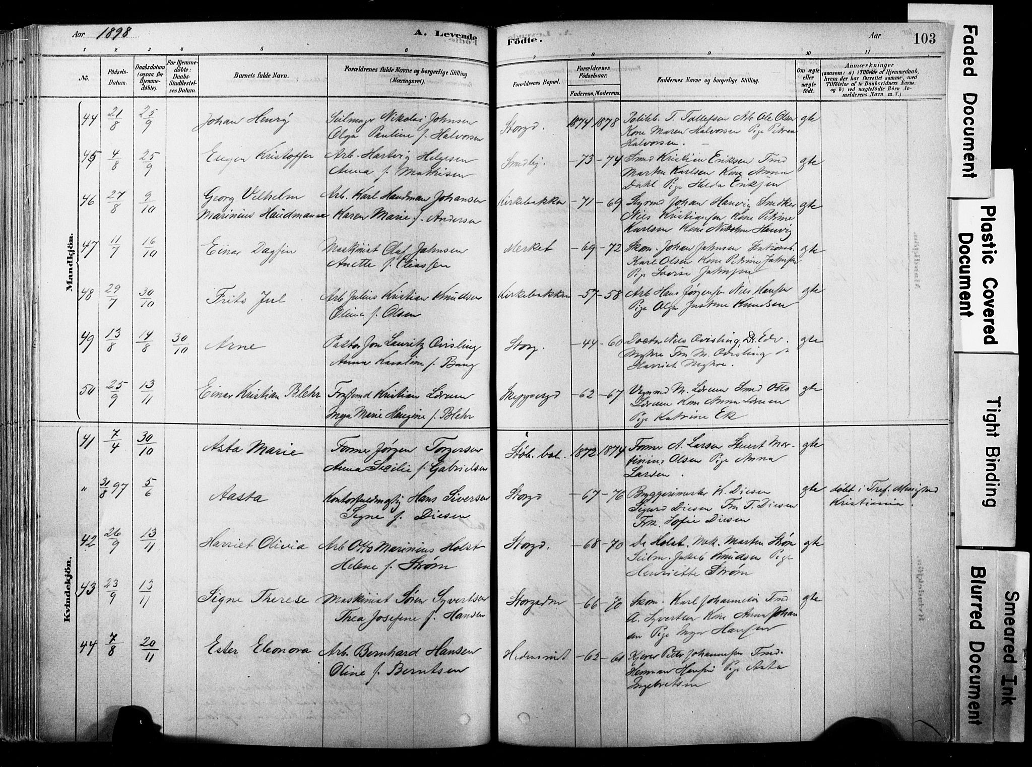 Strømsø kirkebøker, AV/SAKO-A-246/F/Fb/L0006: Parish register (official) no. II 6, 1879-1910, p. 103