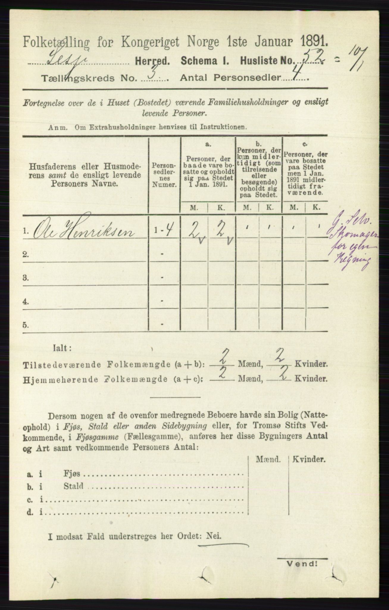 RA, 1891 census for 0512 Lesja, 1891, p. 621