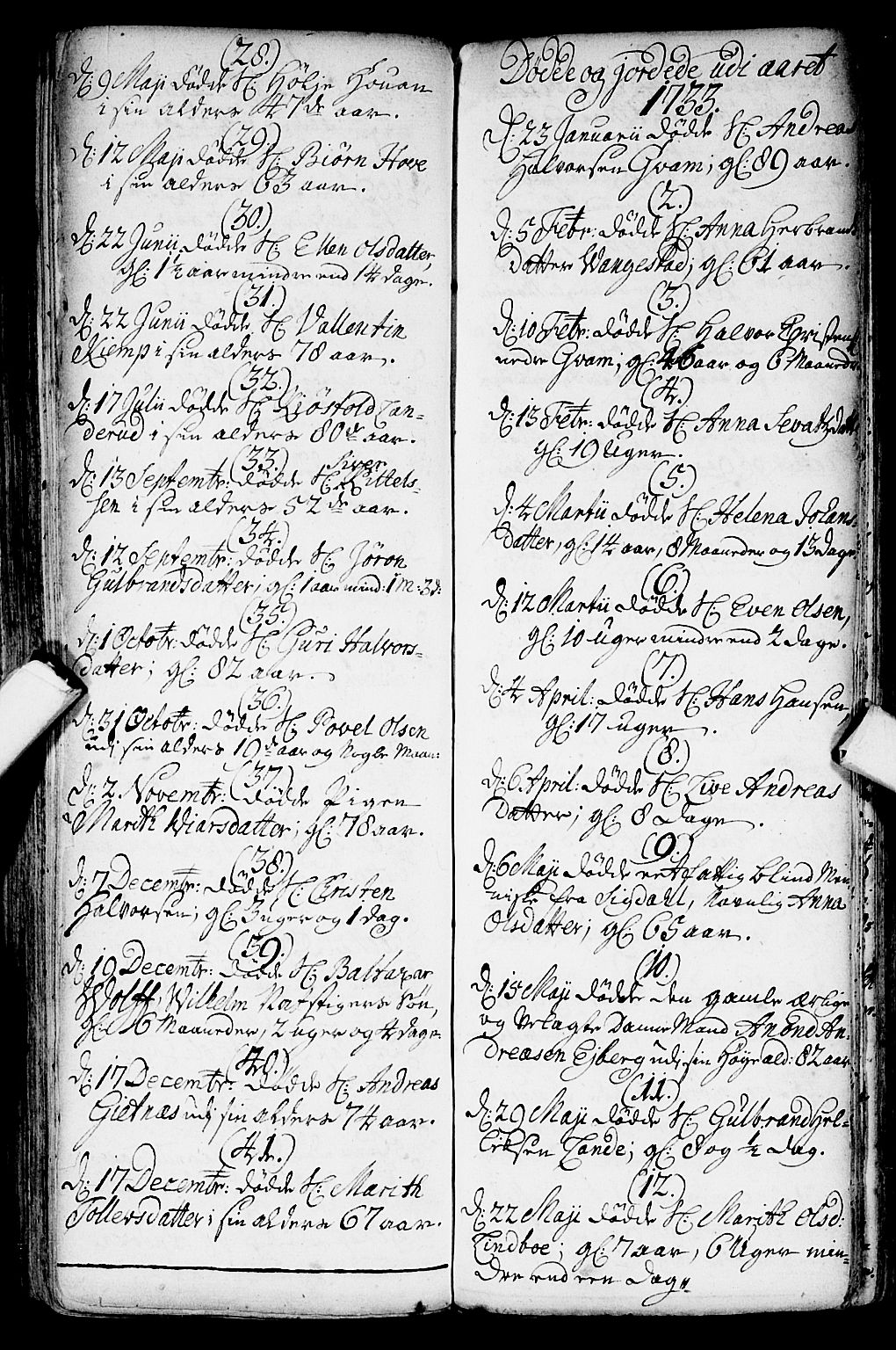 Flesberg kirkebøker, SAKO/A-18/F/Fa/L0002: Parish register (official) no. I 2, 1726-1747