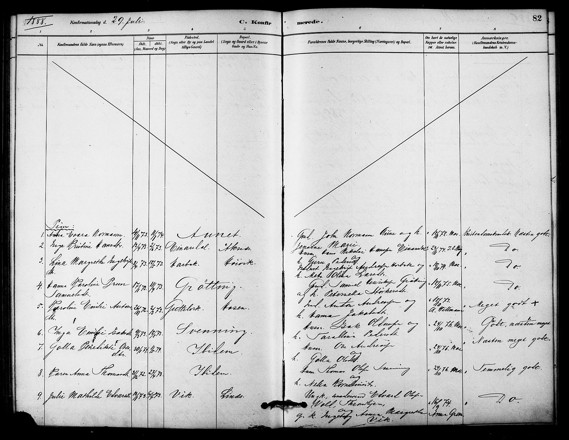 Ministerialprotokoller, klokkerbøker og fødselsregistre - Sør-Trøndelag, SAT/A-1456/656/L0692: Parish register (official) no. 656A01, 1879-1893, p. 82