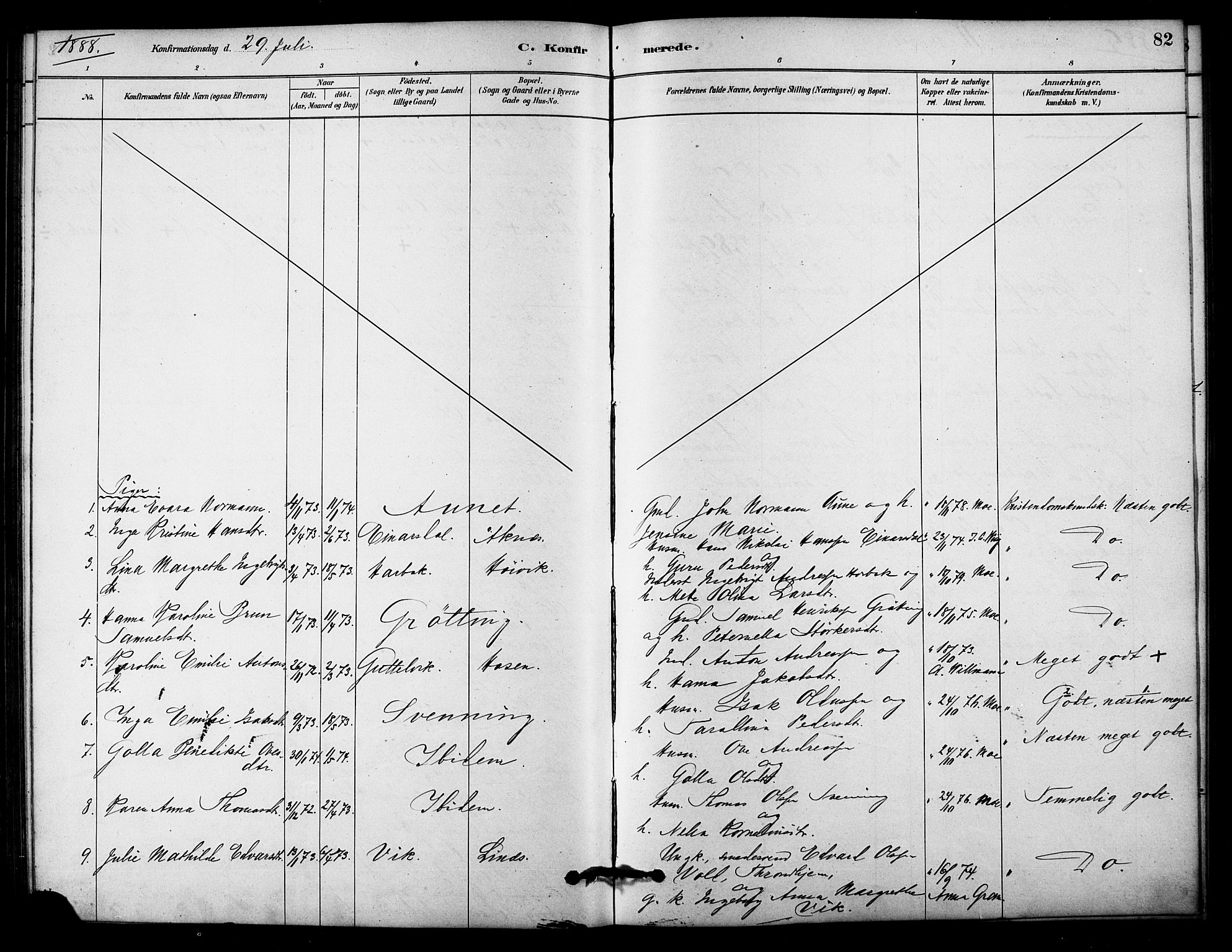 Ministerialprotokoller, klokkerbøker og fødselsregistre - Sør-Trøndelag, AV/SAT-A-1456/656/L0692: Parish register (official) no. 656A01, 1879-1893, p. 82