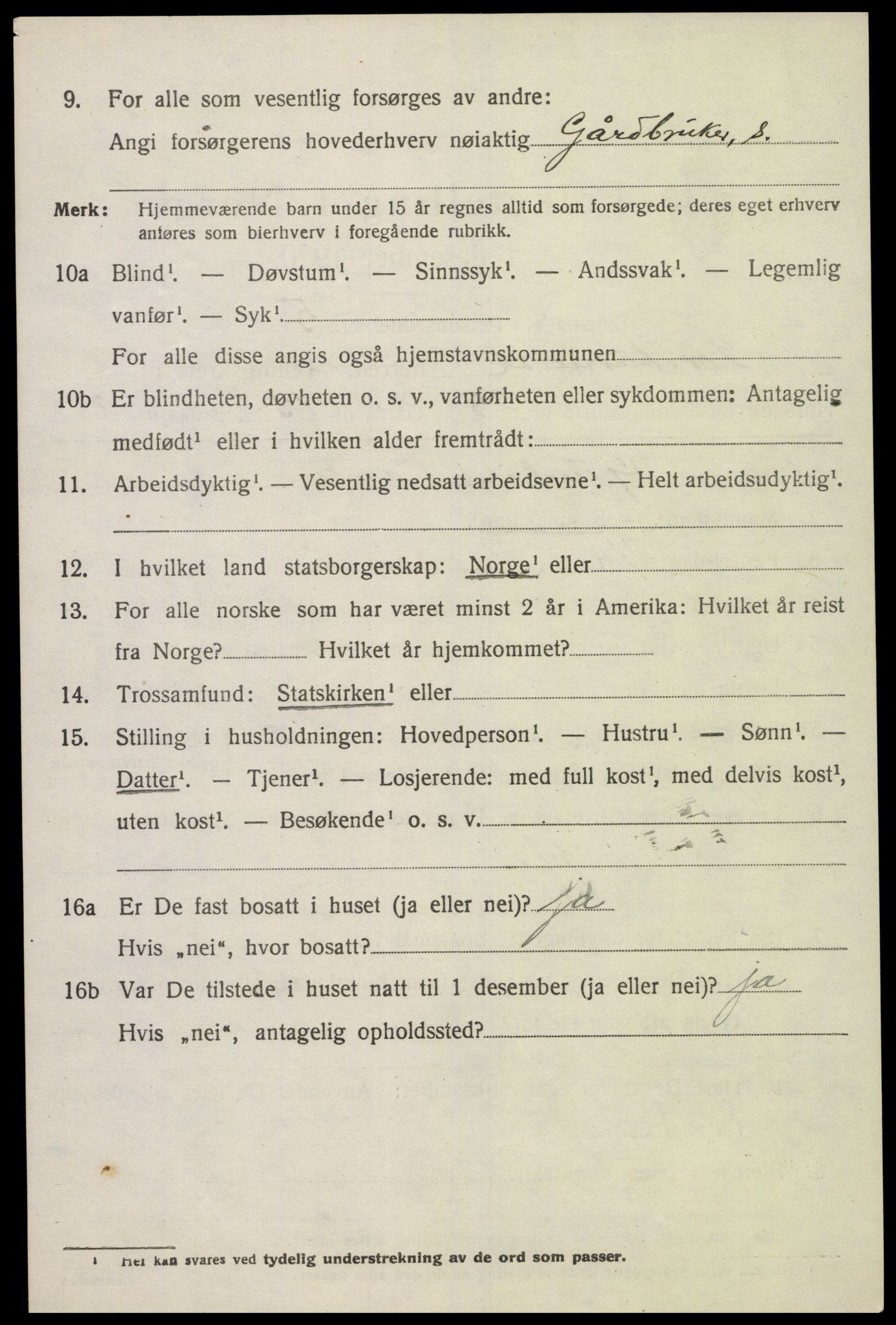 SAK, 1920 census for Sør-Audnedal, 1920, p. 1822