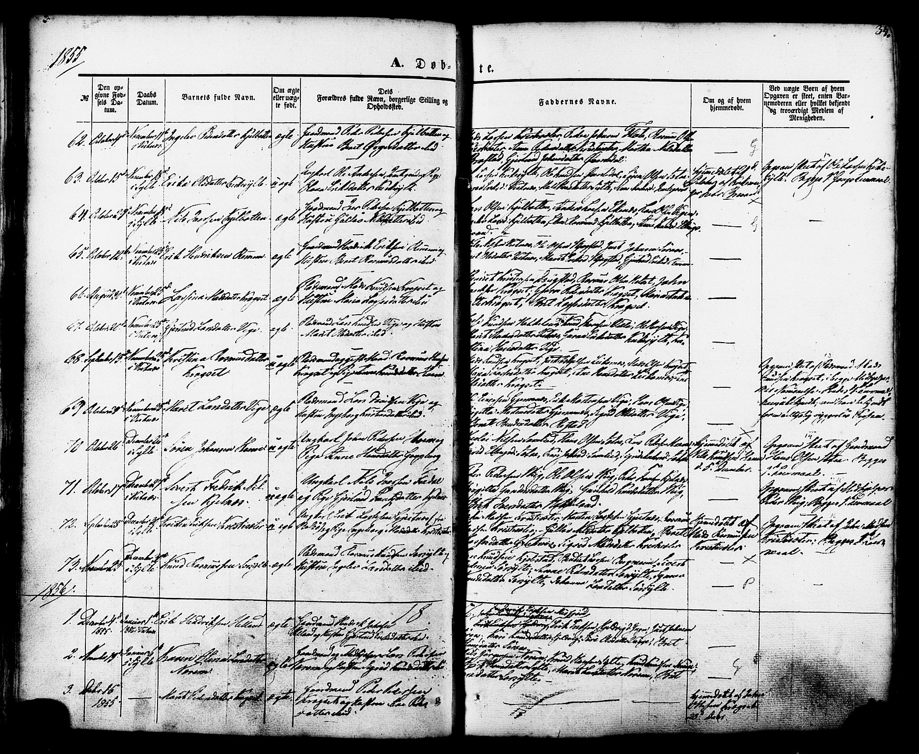 Ministerialprotokoller, klokkerbøker og fødselsregistre - Møre og Romsdal, SAT/A-1454/539/L0529: Parish register (official) no. 539A02, 1848-1872, p. 34