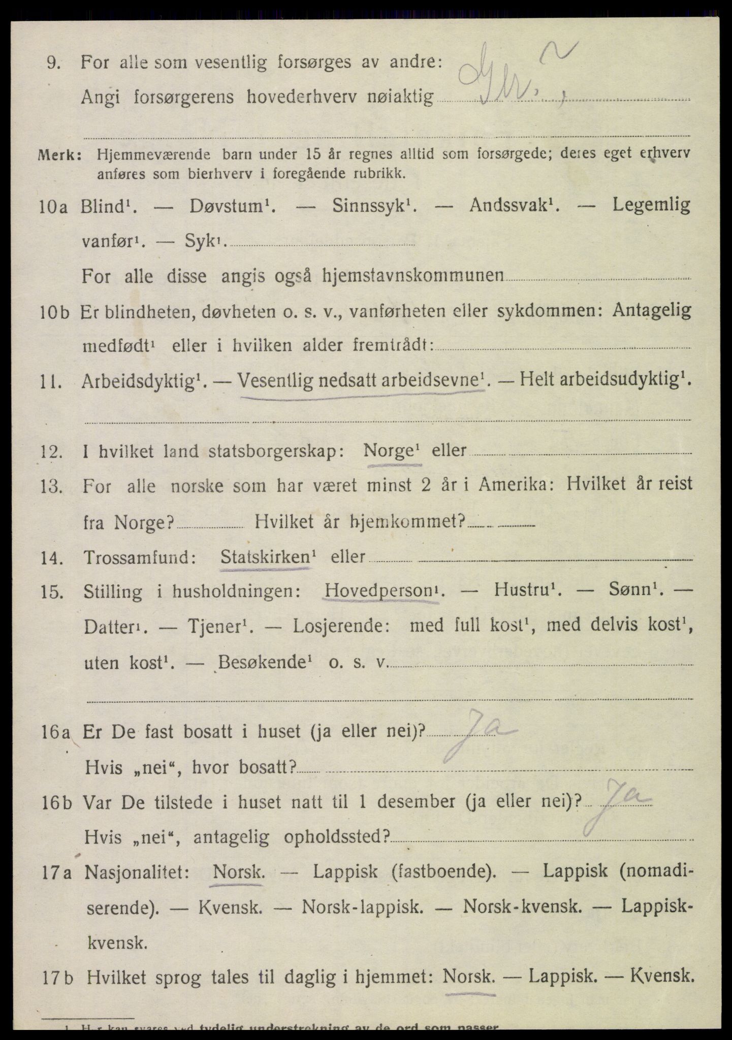 SAT, 1920 census for Vefsn, 1920, p. 8362