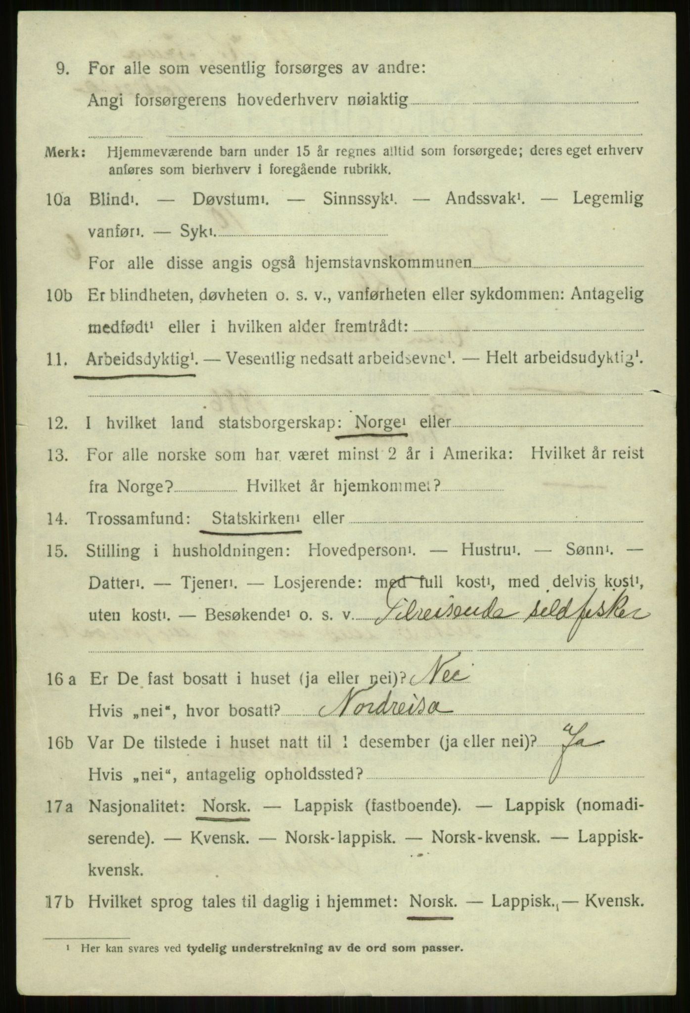 SATØ, 1920 census for Skjervøy, 1920, p. 4276